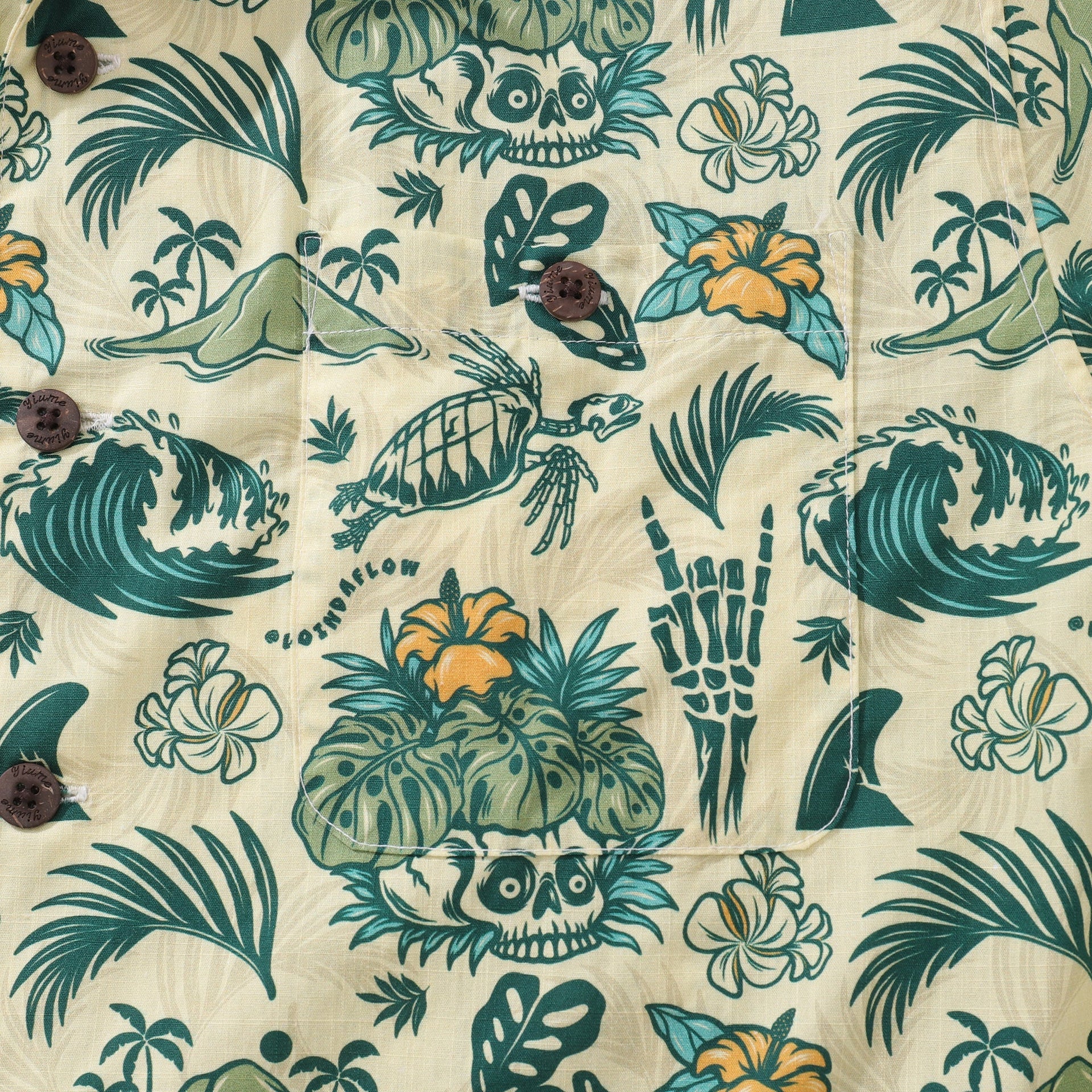 Men's Tropical Surf Punk Hawaiian Shirt Cotton Camp Collar
