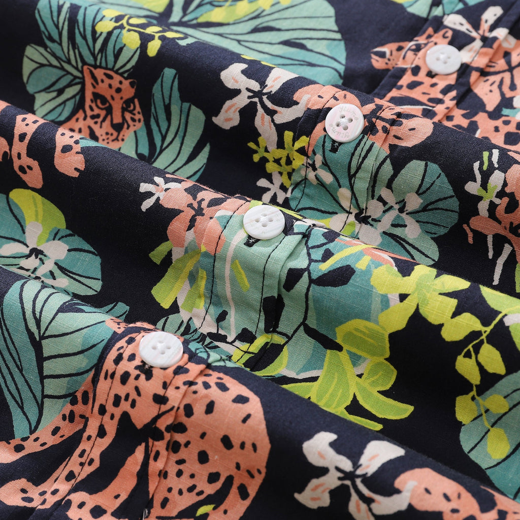 Men's Tropical Rainforest Floral Button-down Hawaiian Shirt