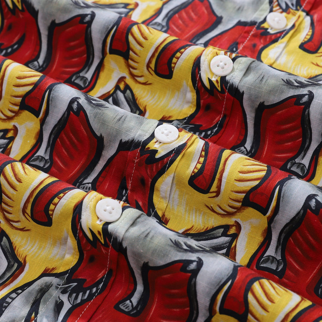 Vintage 1980s Men's Hawaiian Shirt Unicorn Print Cotton Top