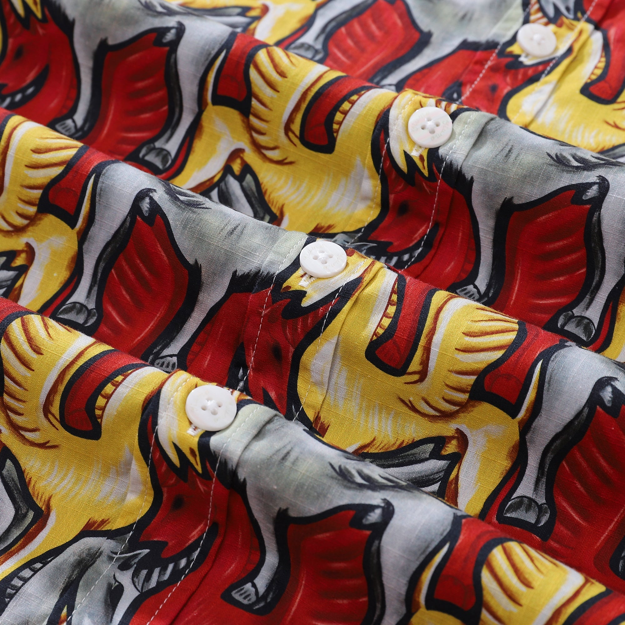 Vintage 1980s Men's Hawaiian Shirt Unicorn Print Cotton Top