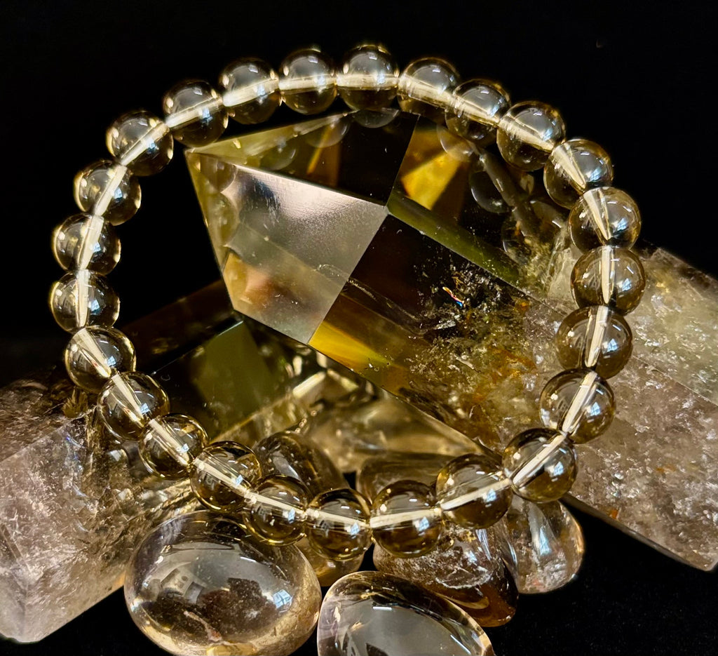 Smoky Quartz Bracelet – 8mm Natural Crystal for Grounding, Protection & Clarity