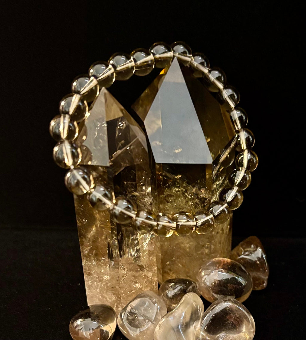 Smoky Quartz Bracelet – 8mm Natural Crystal for Grounding, Protection & Clarity