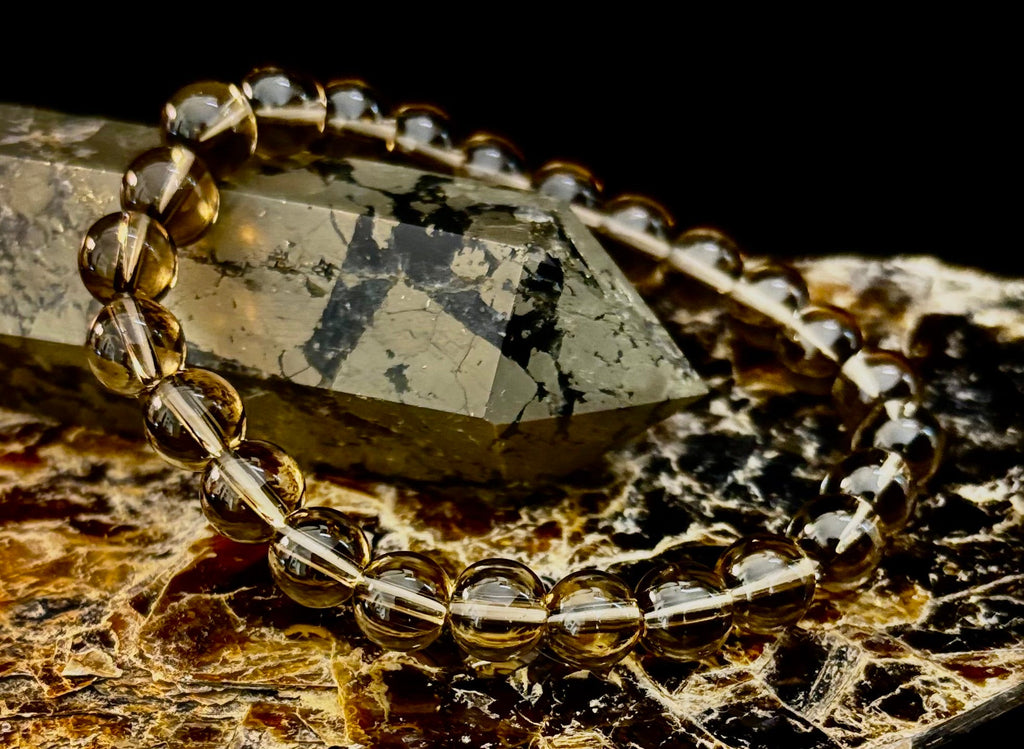 Smoky Quartz Bracelet – 8mm Natural Crystal for Grounding, Protection & Clarity