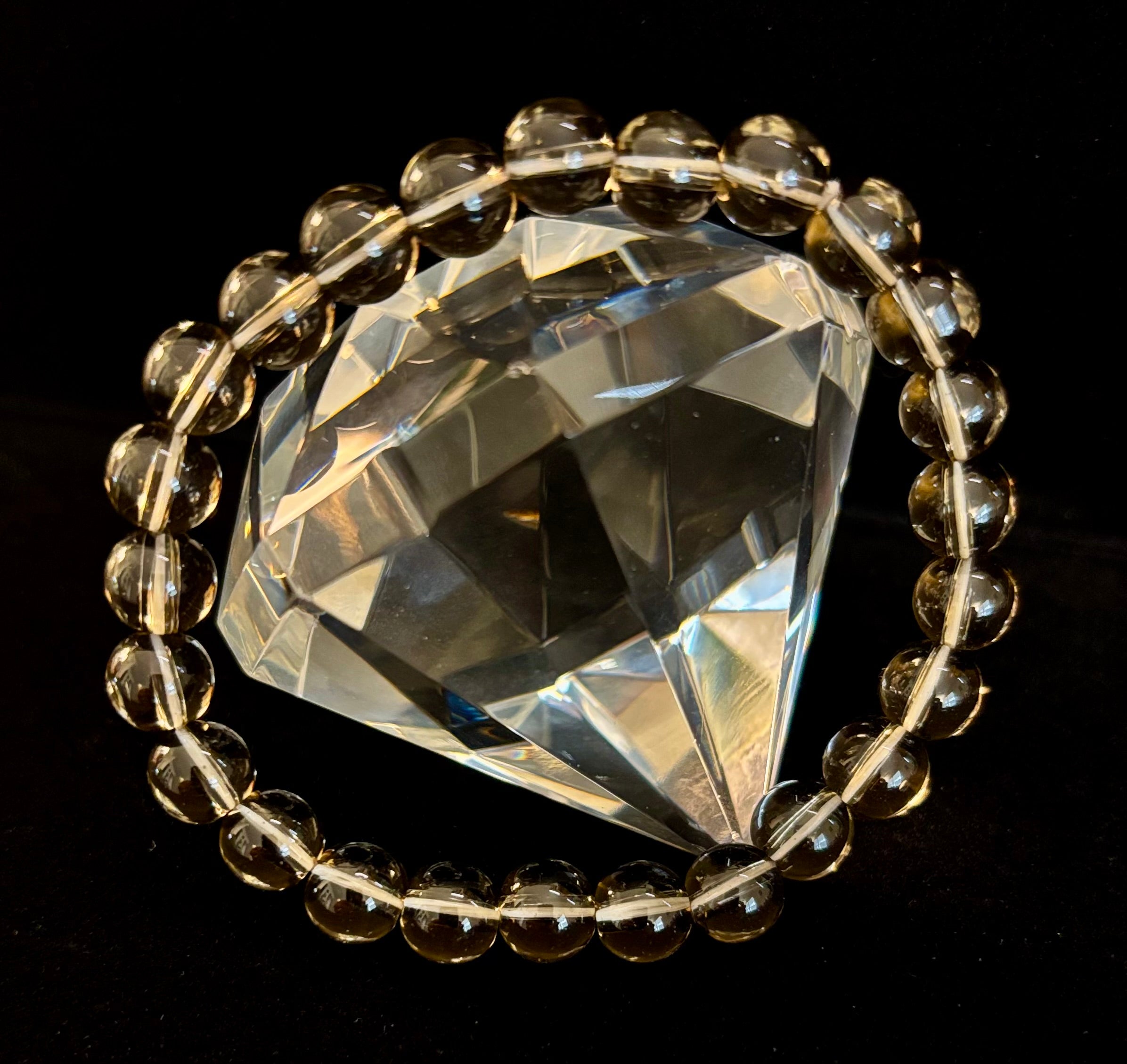 Smoky Quartz Bracelet – 8mm Natural Crystal for Grounding, Protection & Clarity