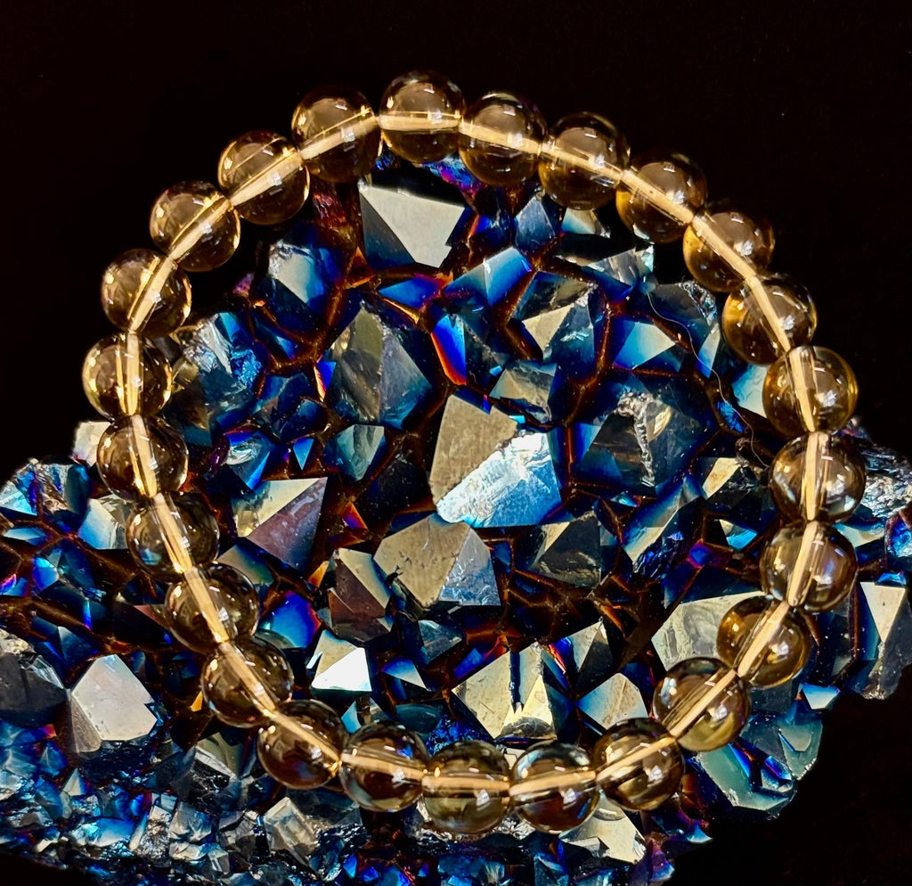 Smoky Quartz Bracelet – 8mm Natural Crystal for Grounding, Protection & Clarity