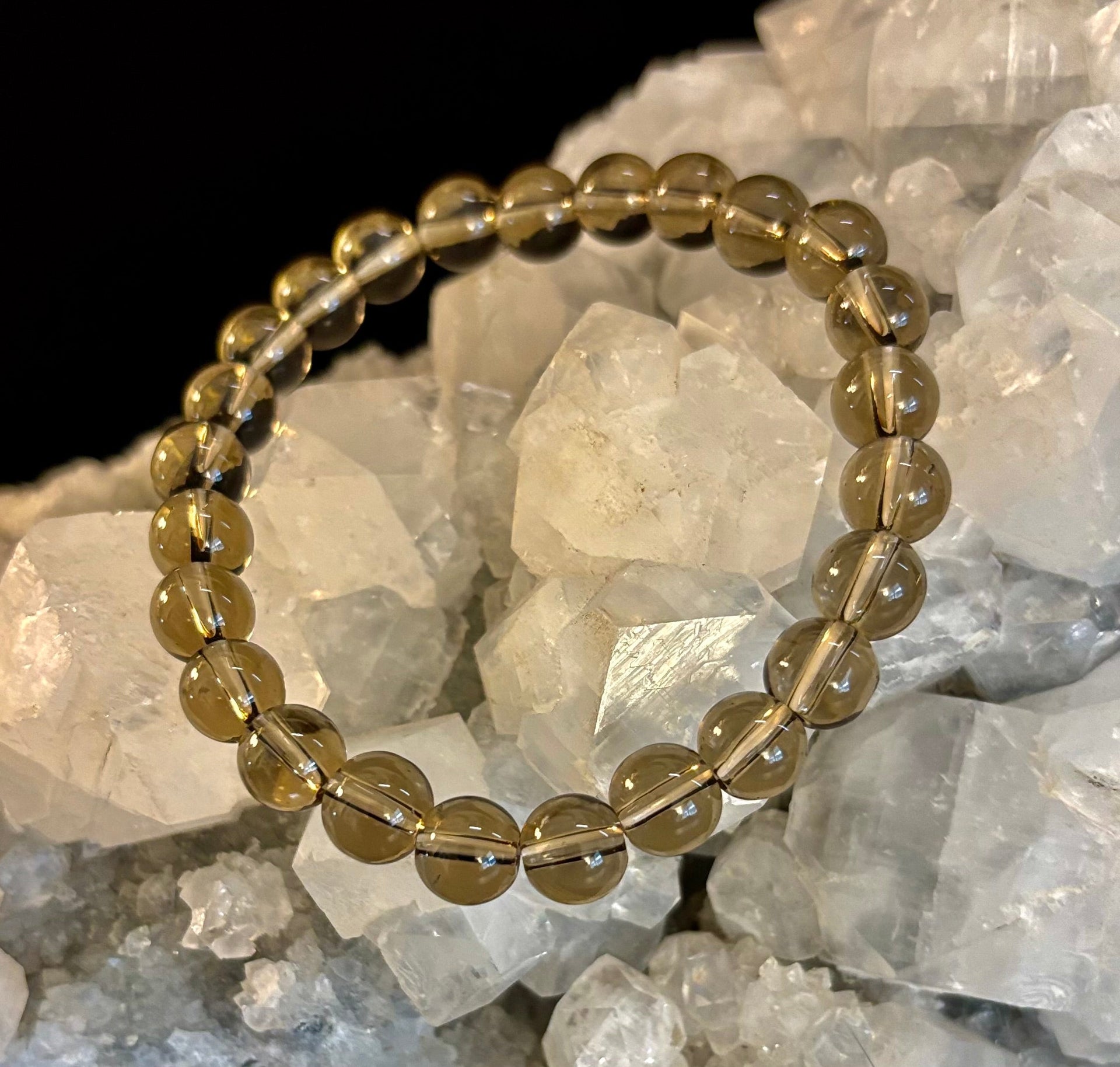 Smoky Quartz Bracelet – 8mm Natural Crystal for Grounding, Protection & Clarity