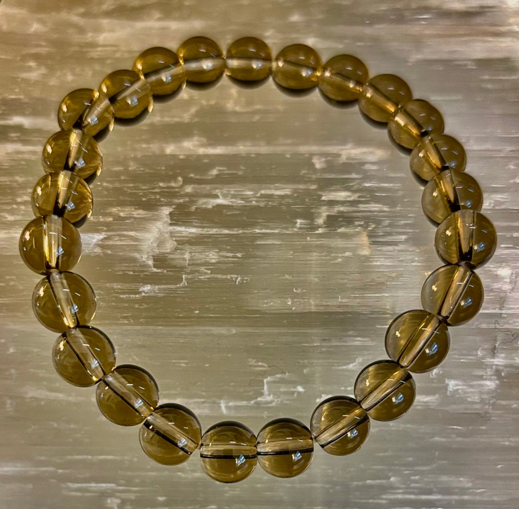 Smoky Quartz Bracelet – 8mm Natural Crystal for Grounding, Protection & Clarity