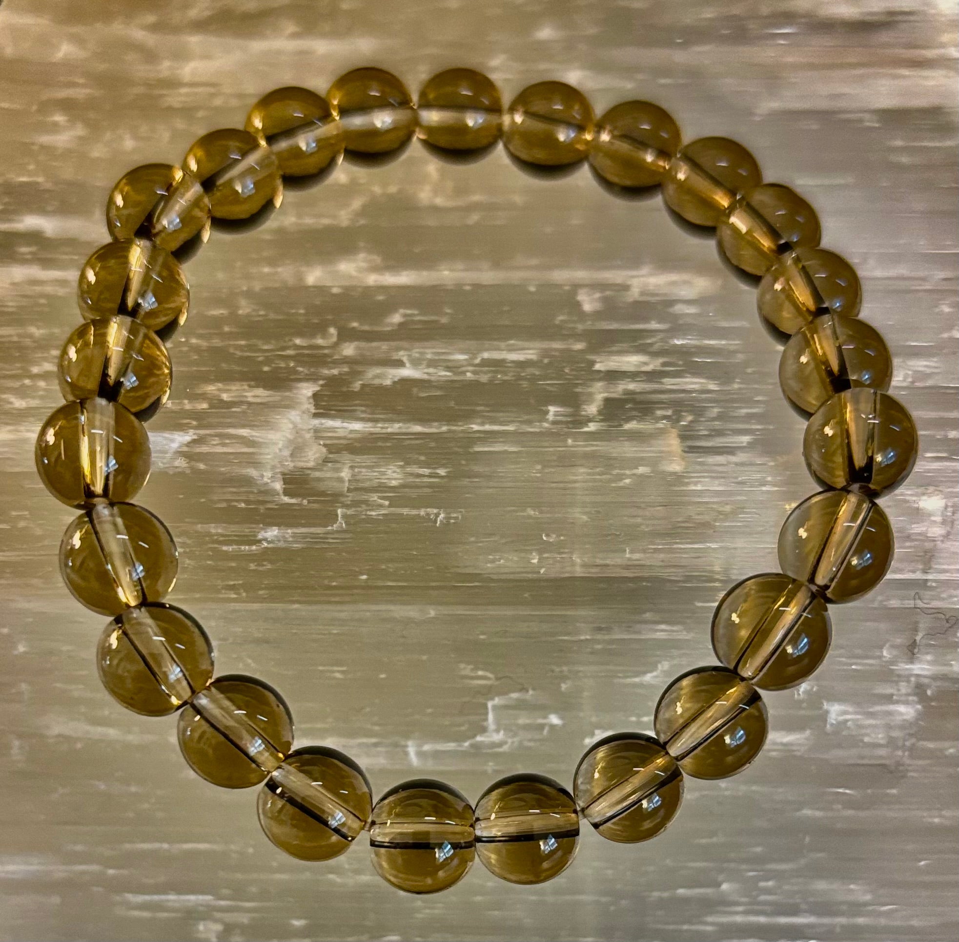 Smoky Quartz Bracelet – 8mm Natural Crystal for Grounding, Protection & Clarity