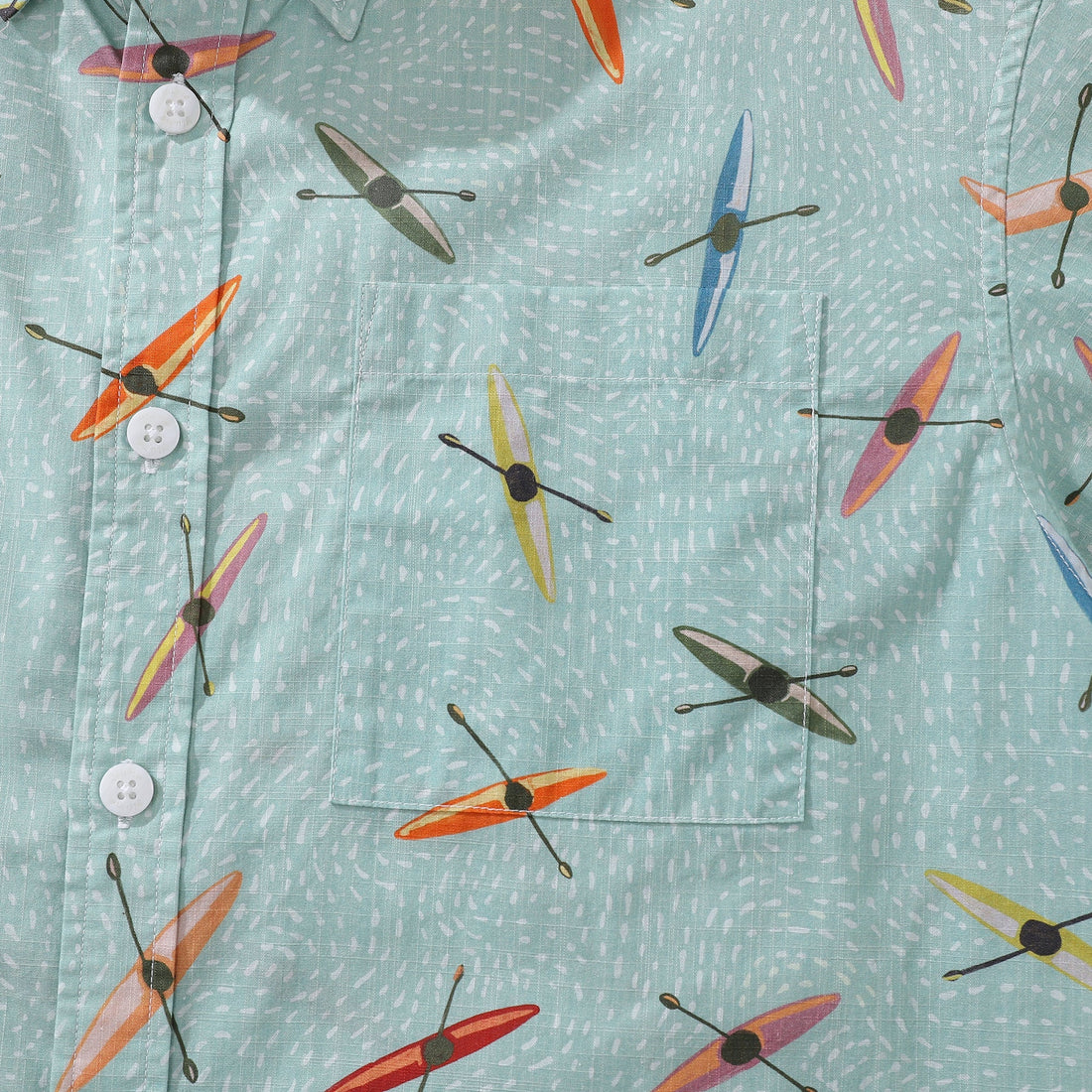 Men's Hawaiian Shirt Sea Kayaks Print Cotton Vacation Top