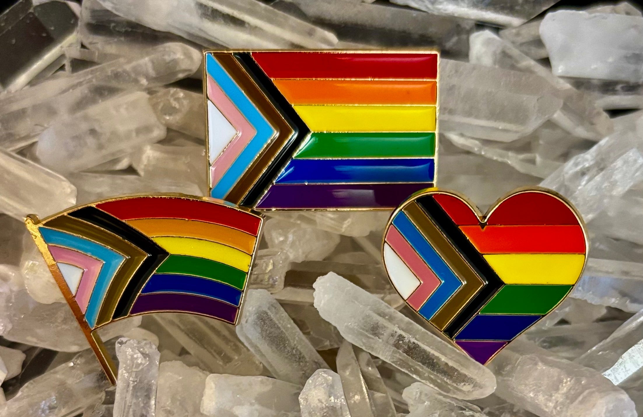 LGBTQ+ Rainbow Pride Flag Enamel Pin – Many Fabulous Styles