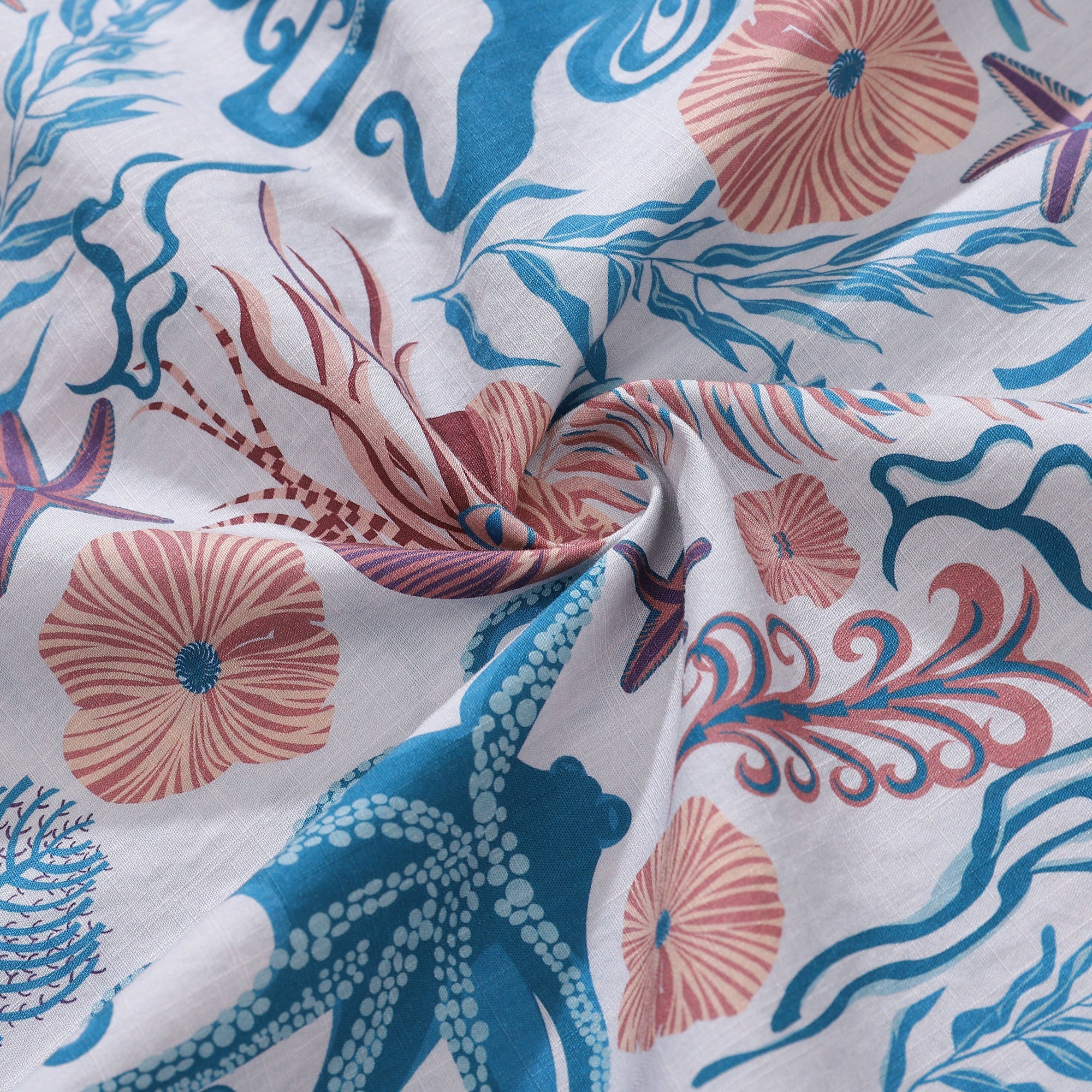 Men's Octopussy Print Cotton Aloha Button-Down Short Sleeve Shirt
