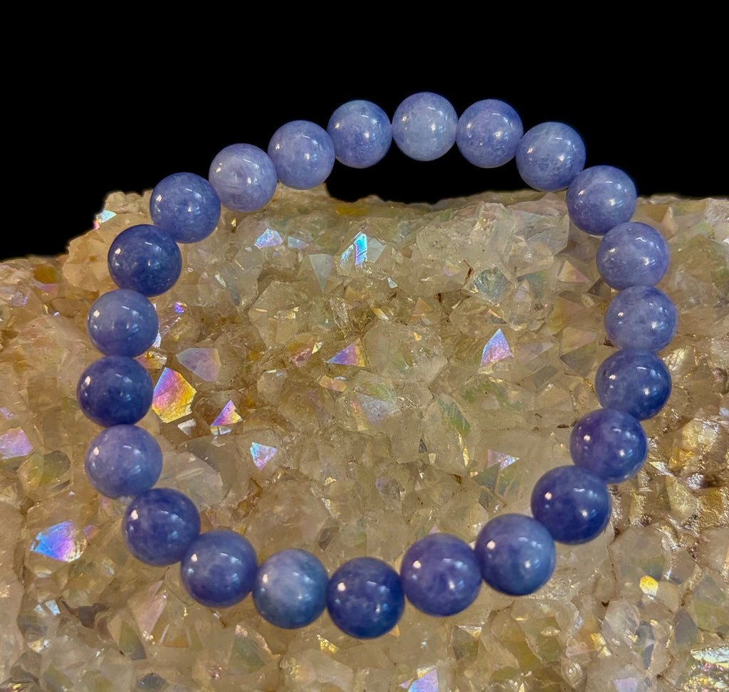 Angelite Crystal Bracelet – Serenity & Intuition | 8mm & 10mm Beads for Medium Wrists