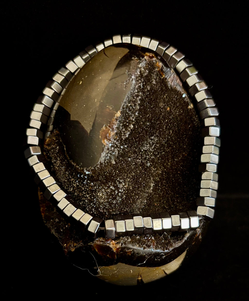 Retro Geometric Beaded Bracelet – Built for Large to Extra Large Wrists