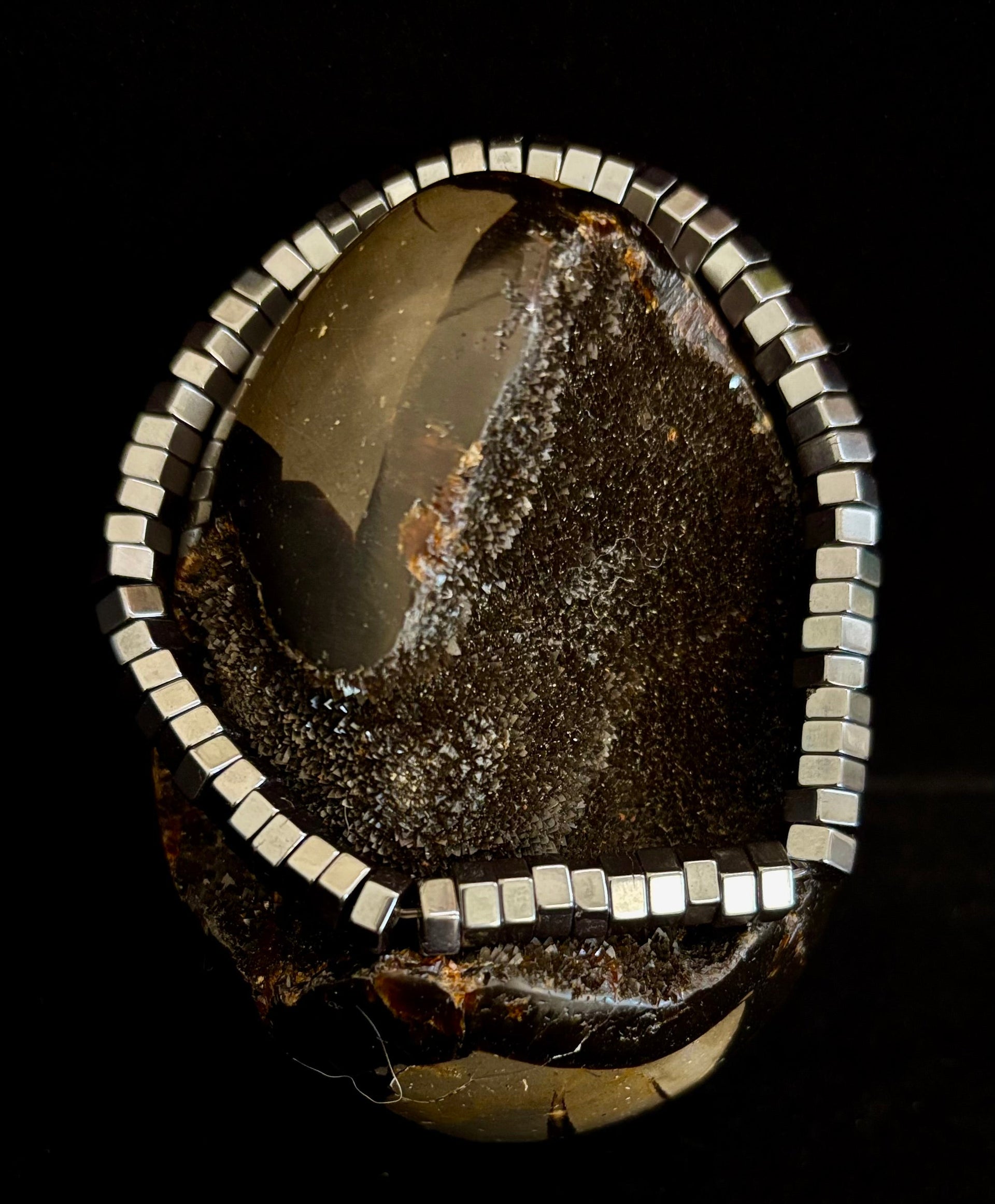 Retro Geometric Beaded Bracelet – Built for Large to Extra Large Wrists
