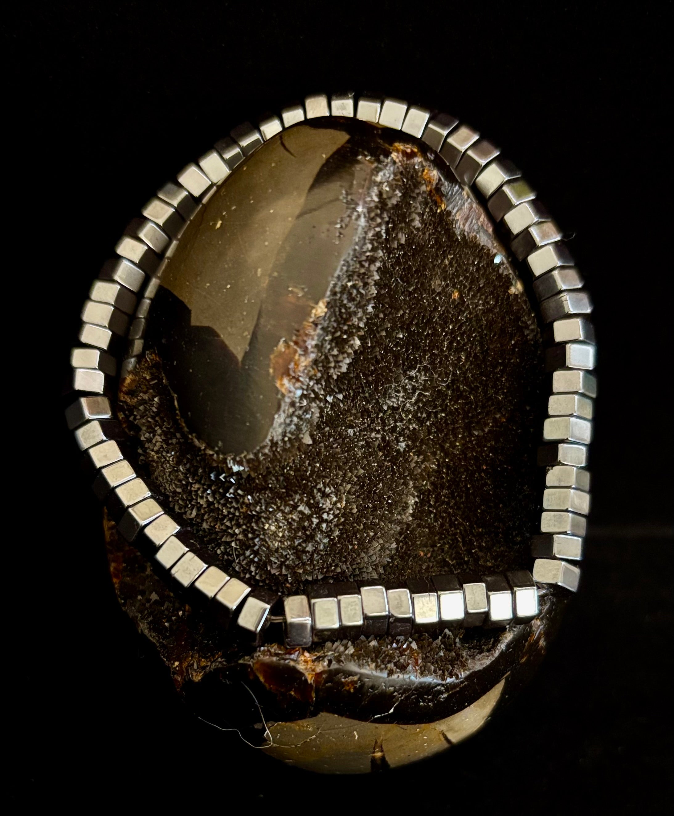 Retro Geometric Beaded Bracelet – Built for Large to Extra Large Wrists