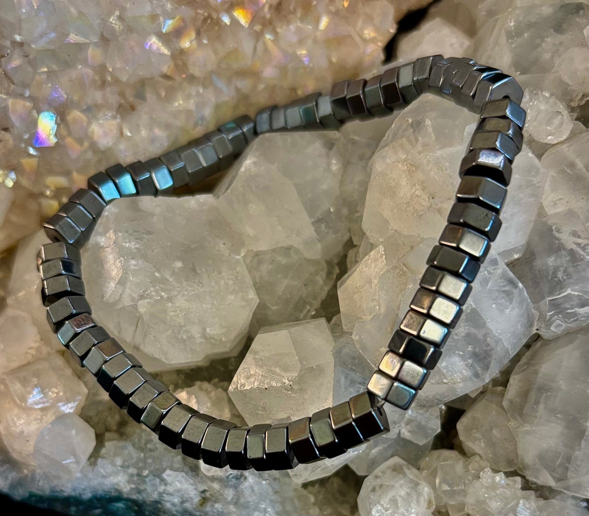 Retro Geometric Beaded Bracelet – Built for Large to Extra Large Wrists