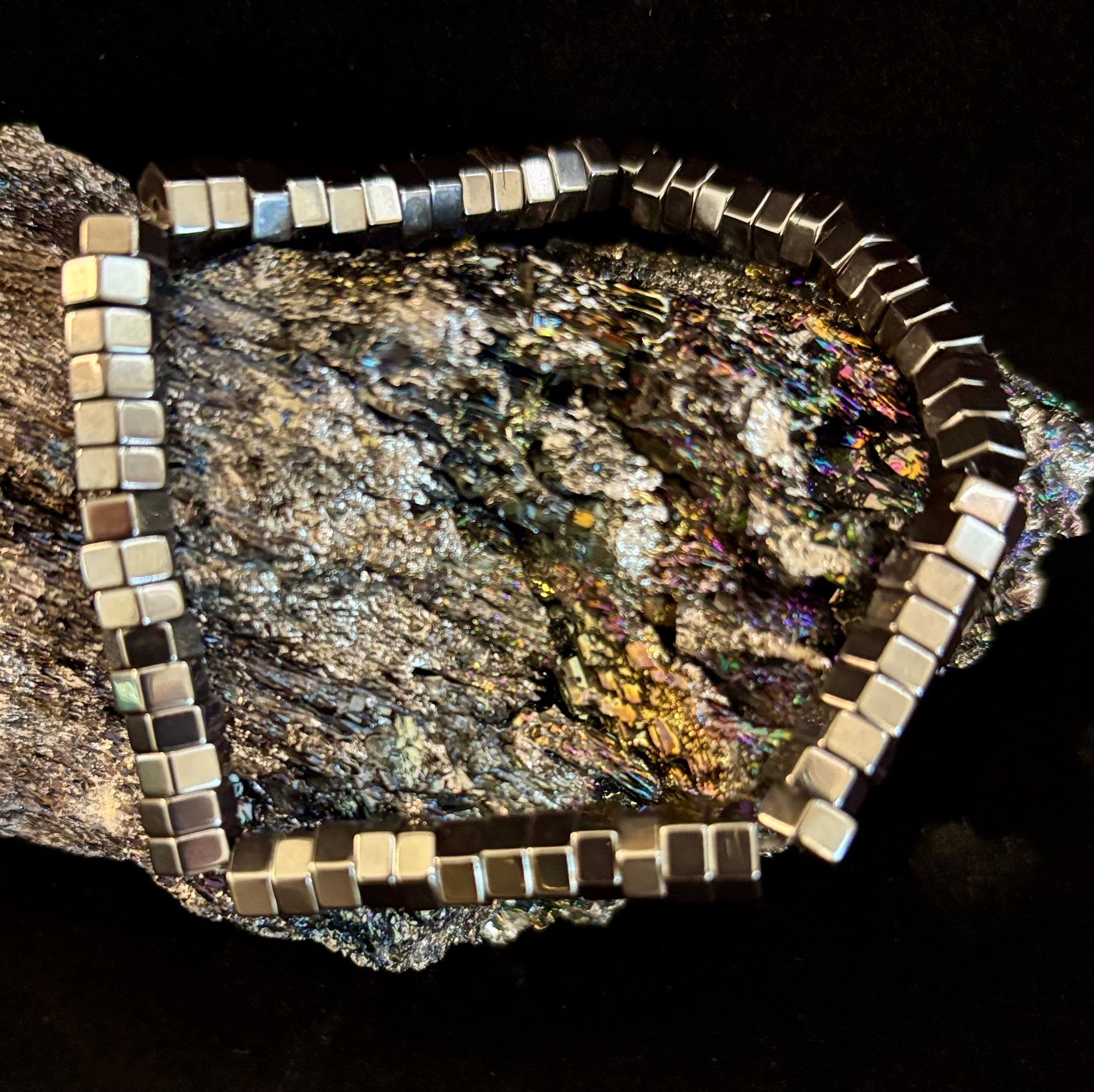 Retro Geometric Beaded Bracelet – Built for Large to Extra Large Wrists