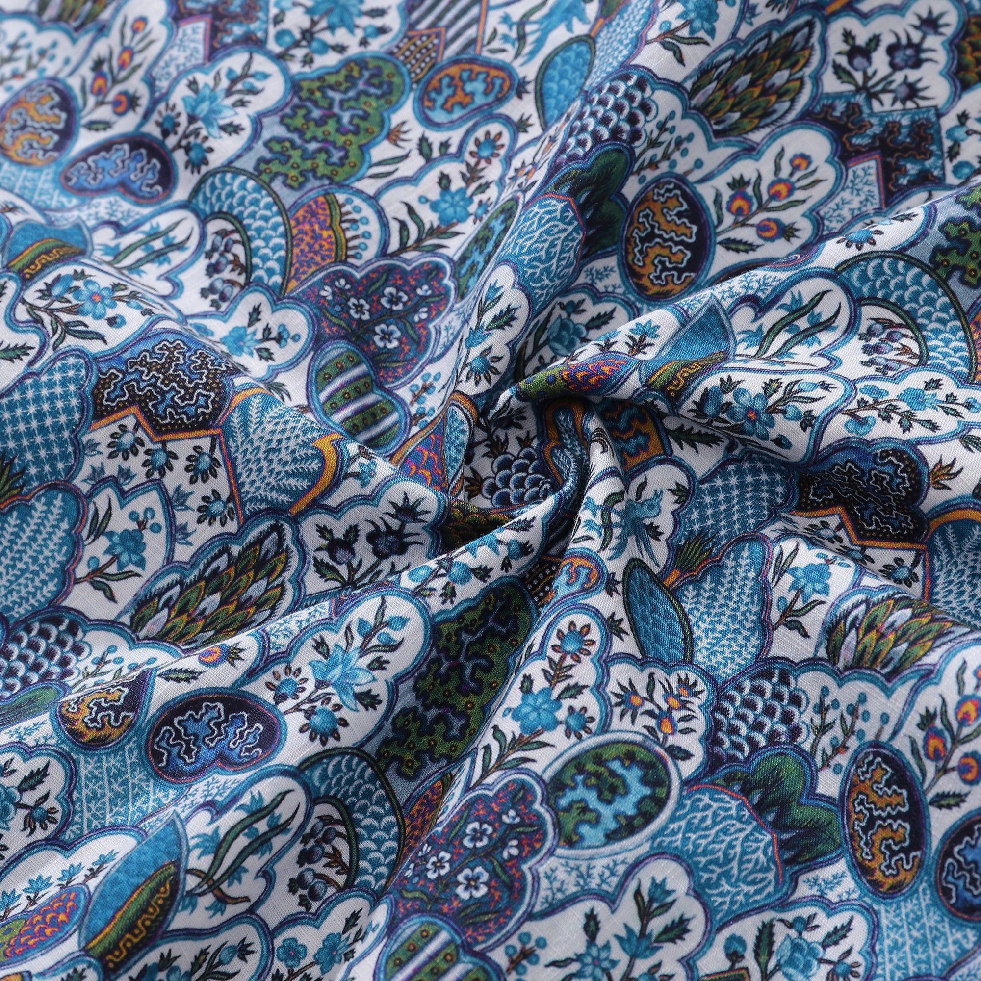 Men's Vintage Floral Cotton Button-Down Aloha Shirt