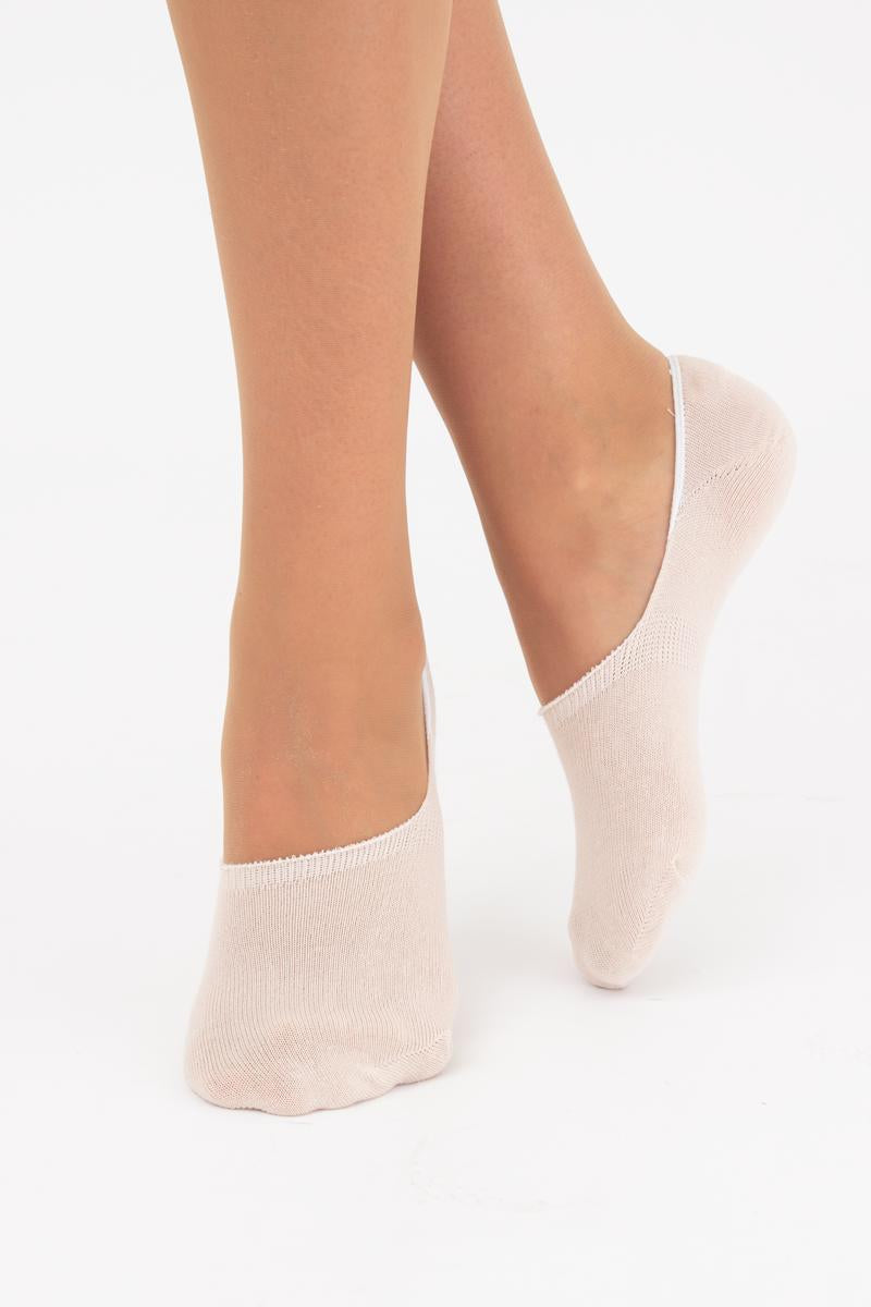 No Show Socks Set for Women - Soft, Breathable, Anti-Slip Socks with Silicone Grip, Invisible Design, Size 36/40, 3 pairs, Black/Light Grey Melange/Panna