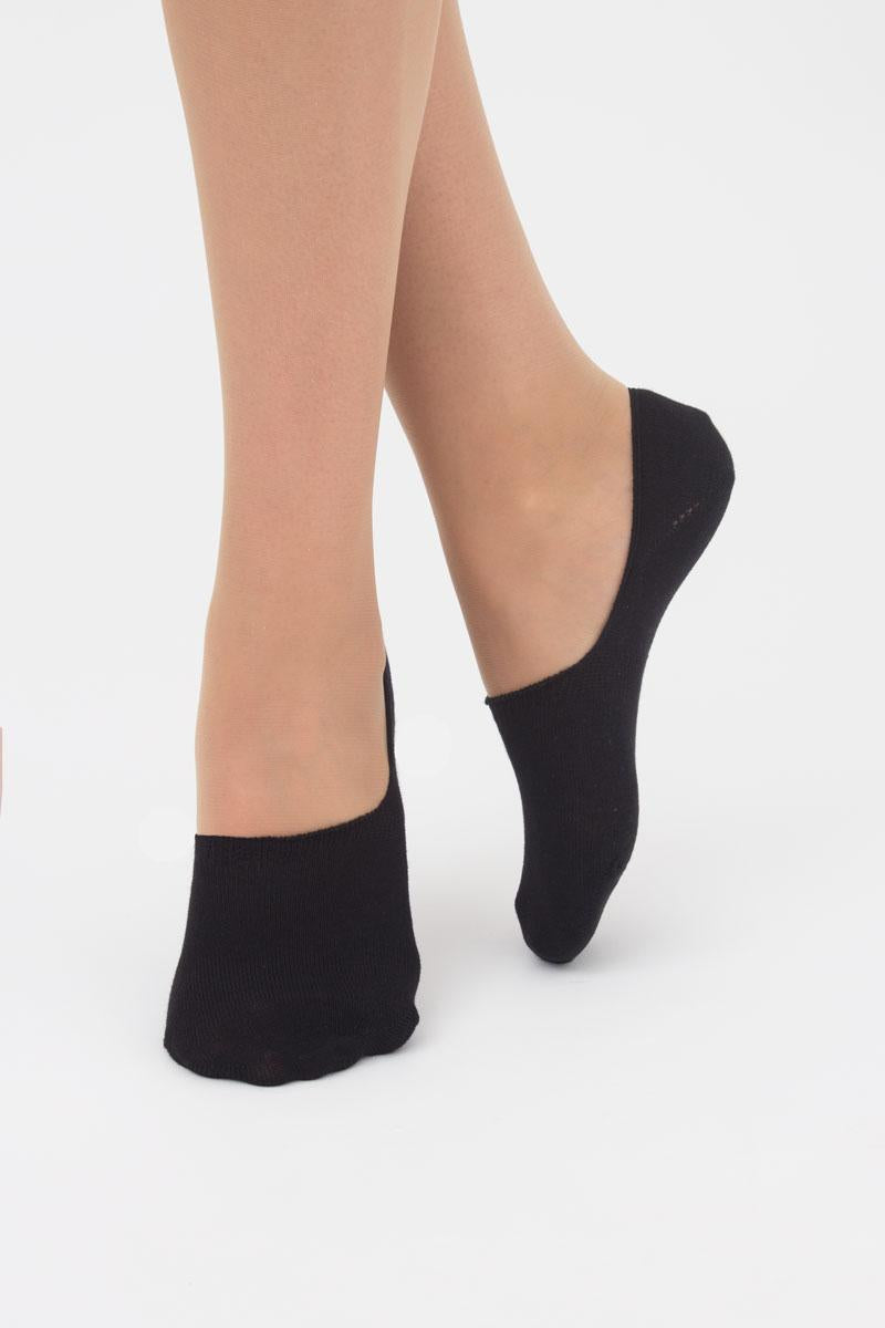 No Show Socks Set for Women - Soft, Breathable, Anti-Slip Socks with Silicone Grip, Invisible Design, Size 36/40, 3 pairs, Black/Light Grey Melange/Panna