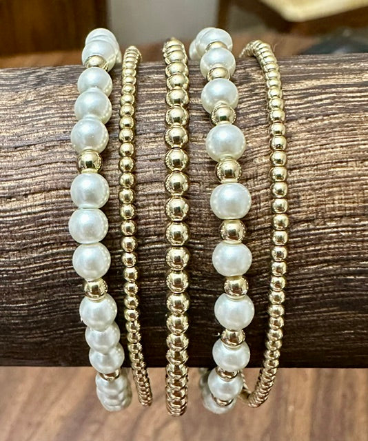 Miss Radiance Pearl and 14K Gold-Filled Bead Bracelet - Classic