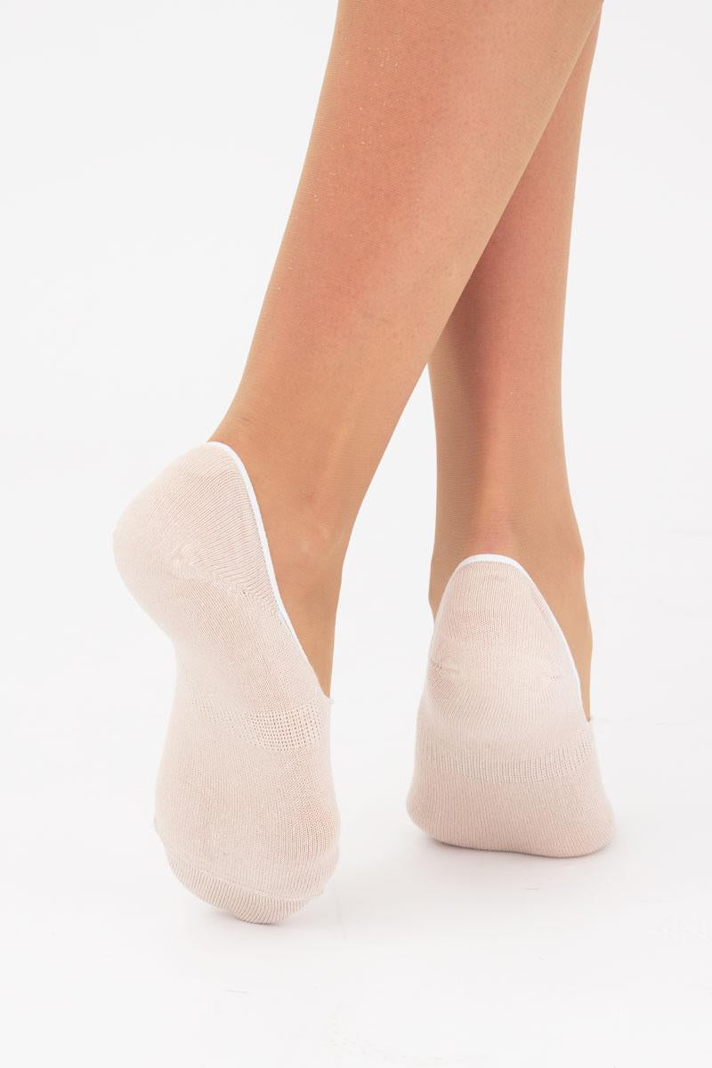 No Show Socks Set for Women - Soft, Breathable, Anti-Slip Socks with Silicone Grip, Invisible Design, Size 36/40, 3 pairs, Black/Light Grey Melange/Panna