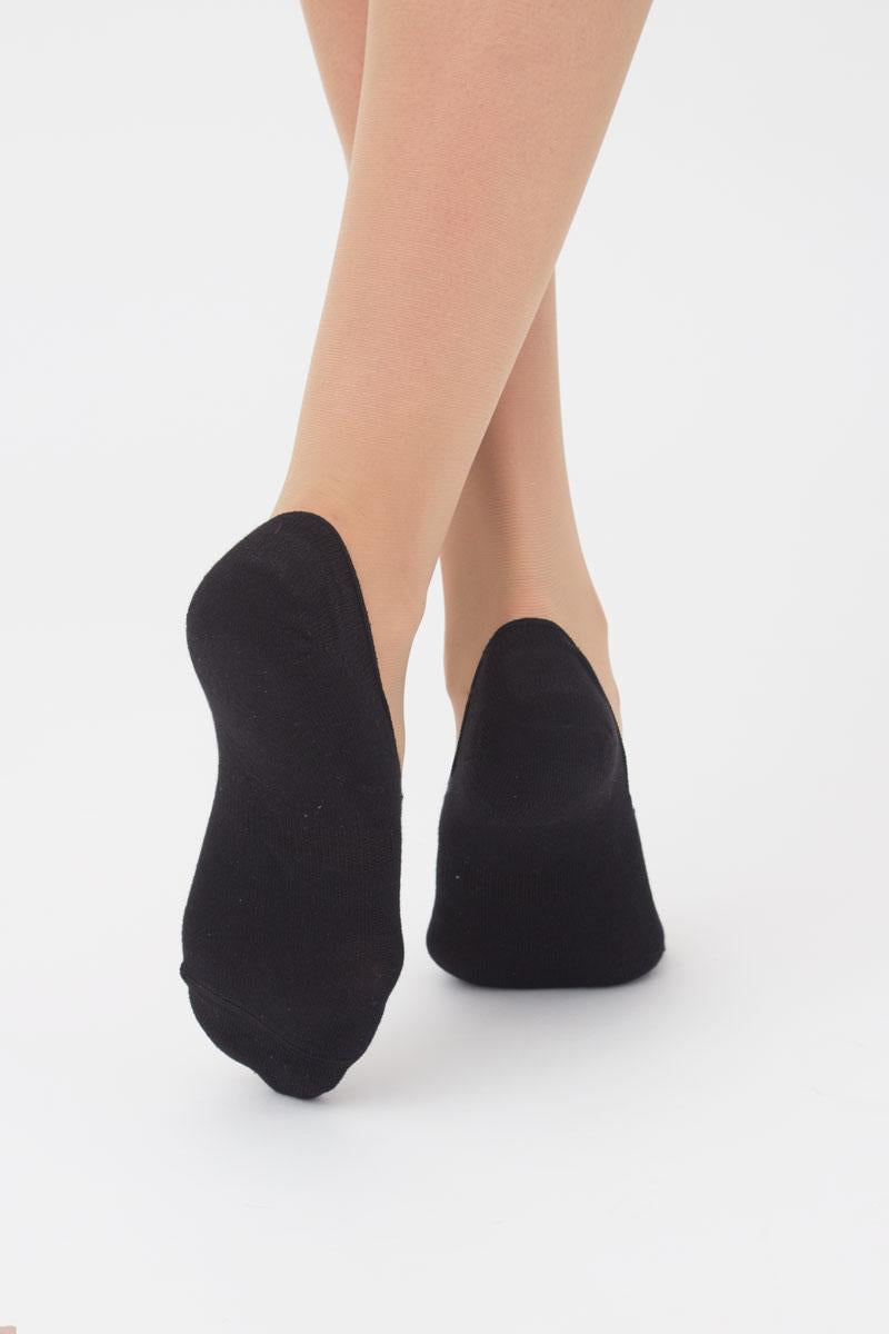 No Show Socks Set for Women - Soft, Breathable, Anti-Slip Socks with Silicone Grip, Invisible Design, Size 36/40, 3 pairs, Black/Light Grey Melange/Panna
