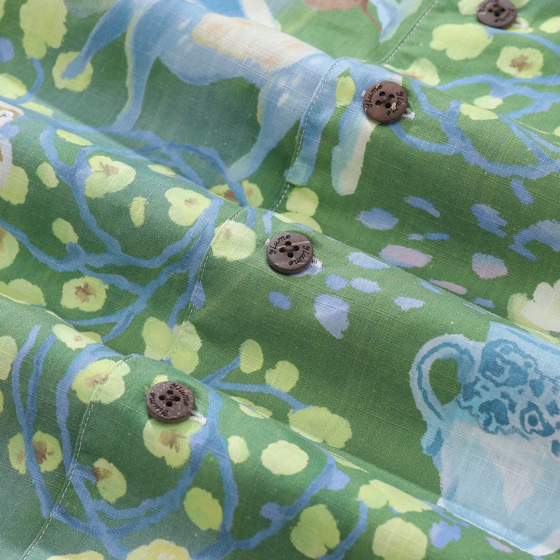 Men's Fantasy Garden Print Short Sleeve Cotton Hawaiian Shirt