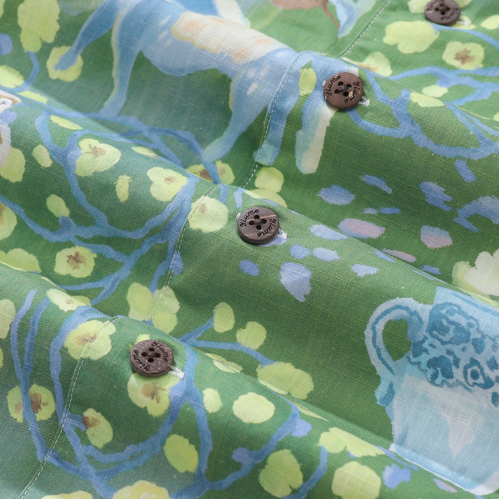 Men's Fantasy Garden Print Short Sleeve Cotton Hawaiian Shirt