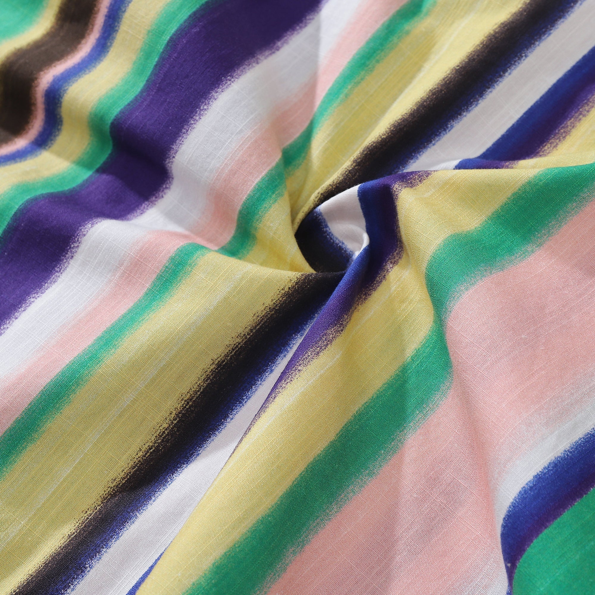 Men's Rainbow Stripe Cotton Shirt with Camp Collar