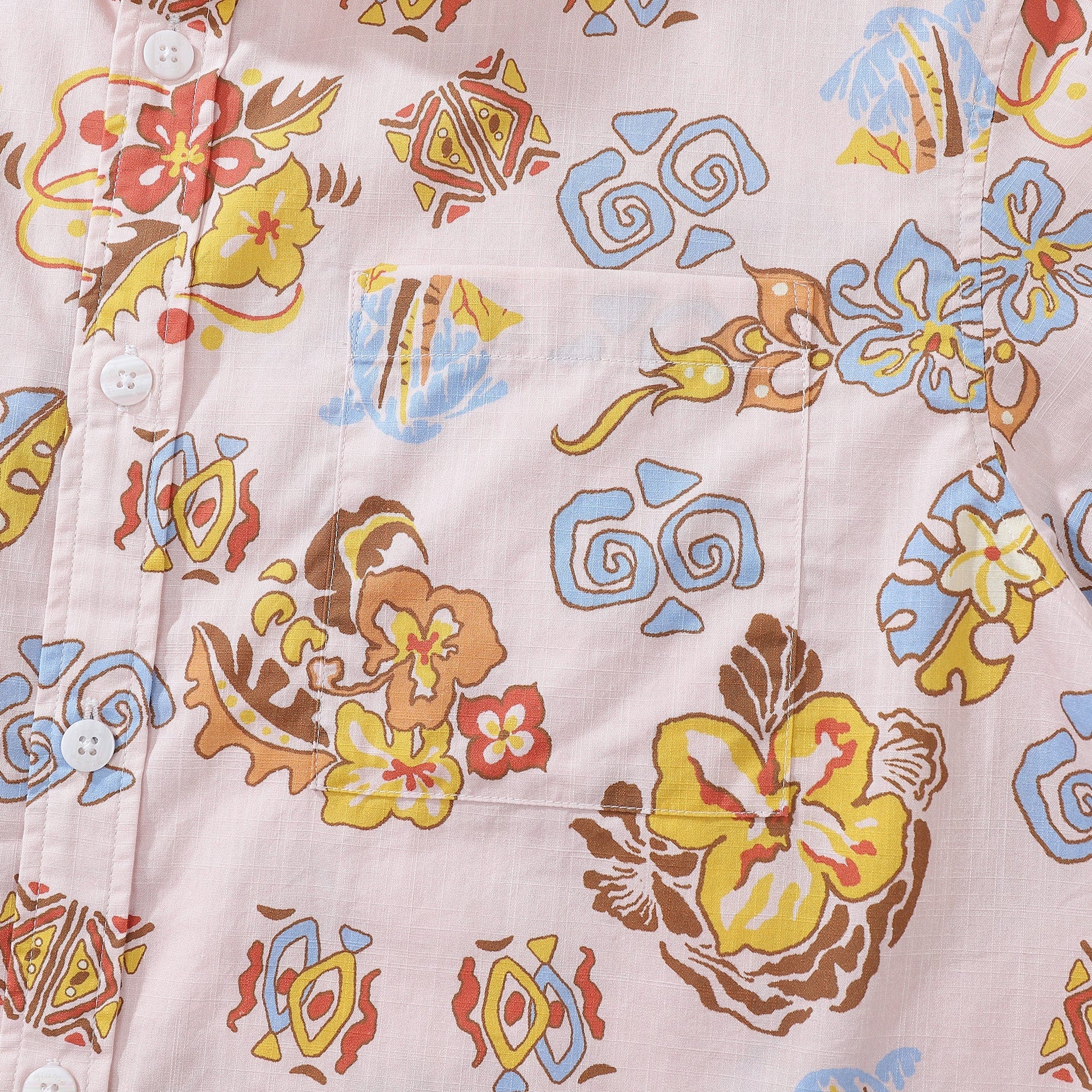 Men's Retro Era Pink Print Hawaiian Shirt