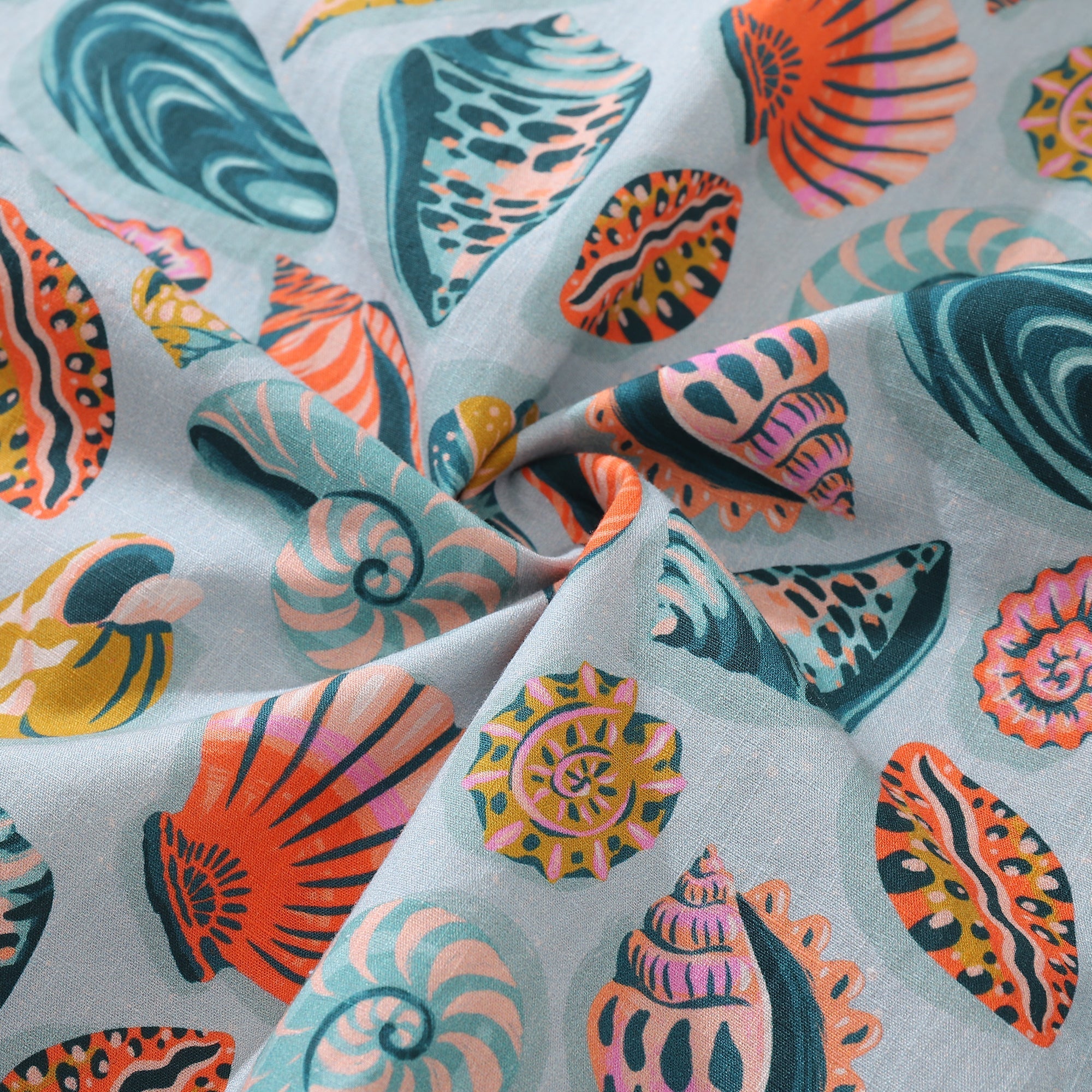 Men's Sublime Shells Print Camp Collar Cotton Shirt