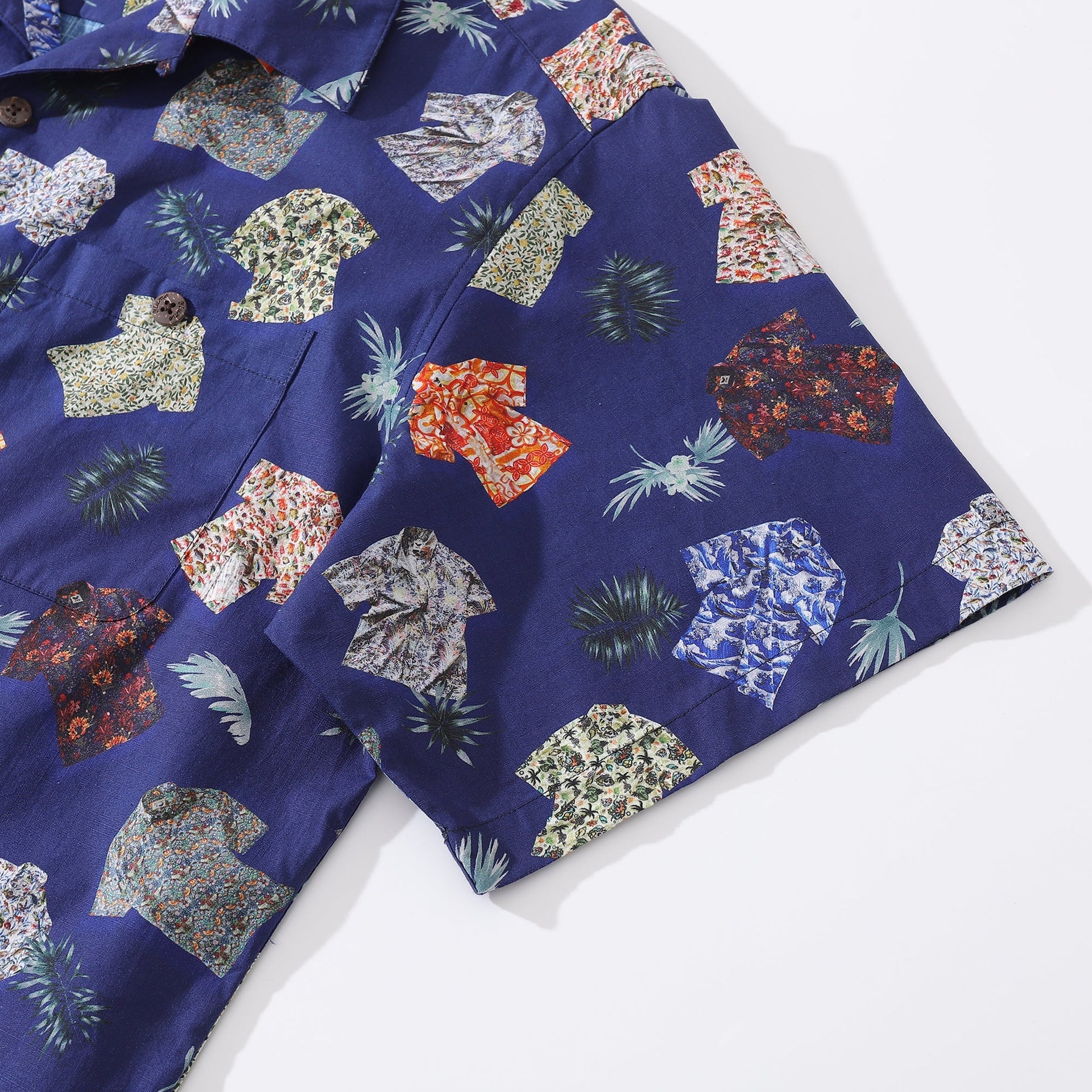 Men's Multi-Print Hawaiian Shirt 100% Cotton Camp Collar