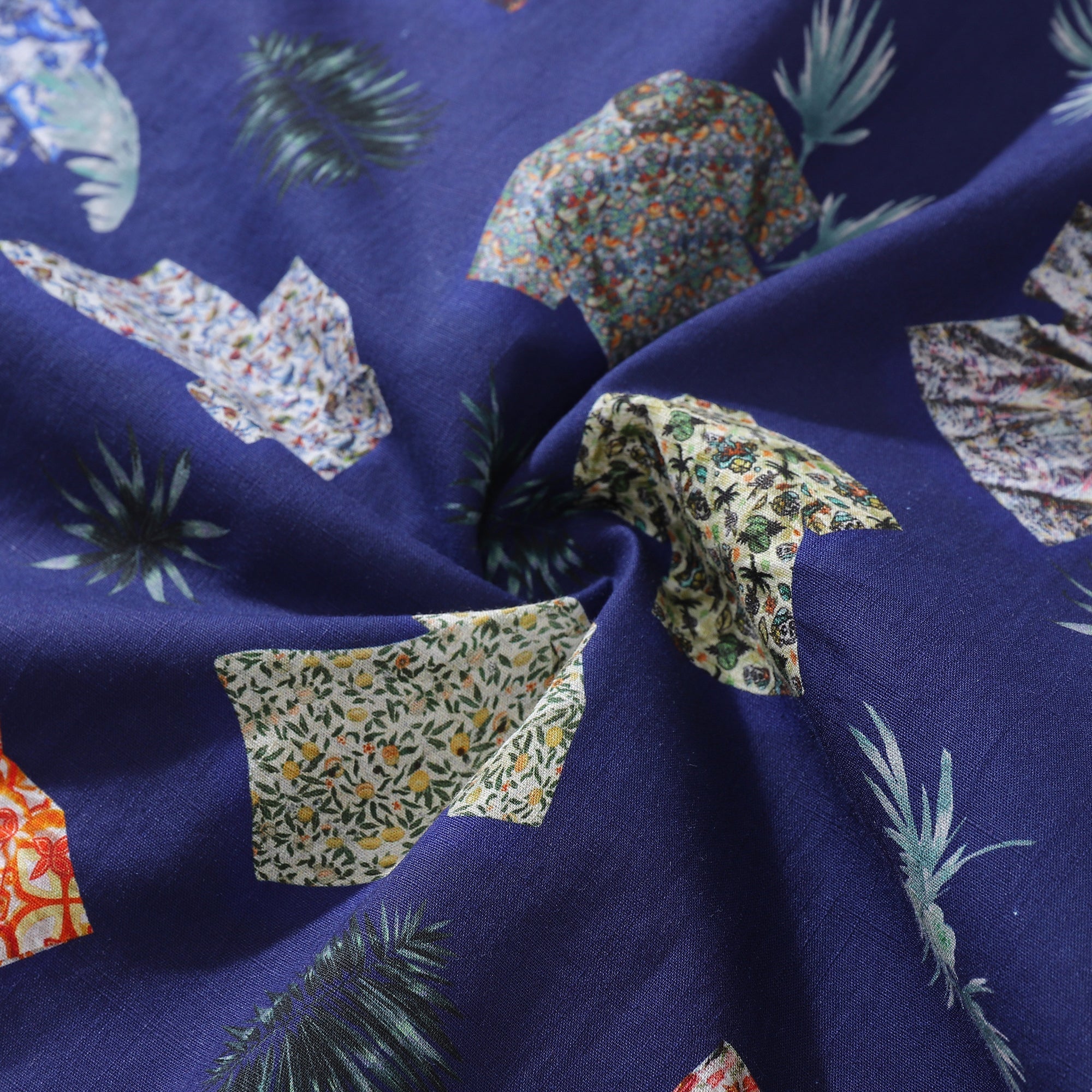 Men's Multi-Print Hawaiian Shirt 100% Cotton Camp Collar