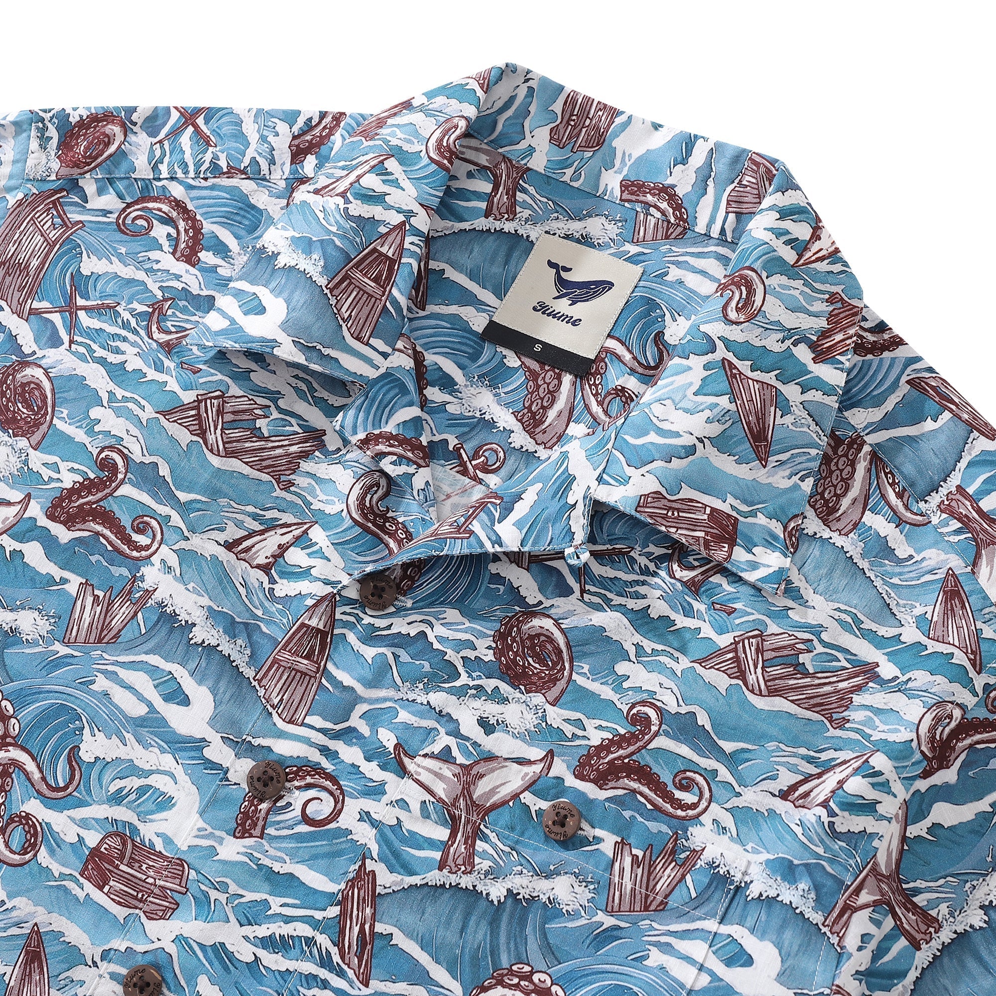 Men's Nautical Monsters of the Deep Hawaiian Shirt Cotton