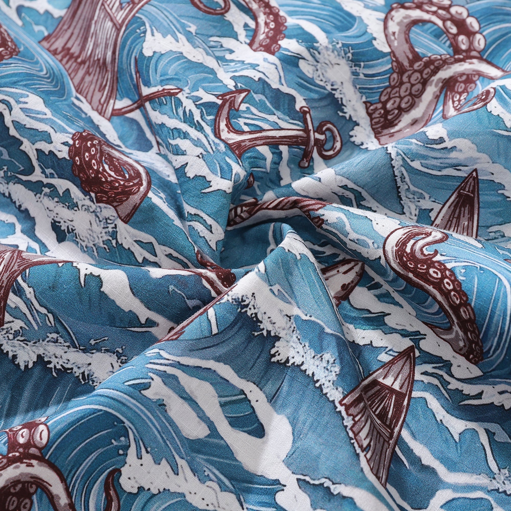 Men's Nautical Monsters of the Deep Hawaiian Shirt Cotton