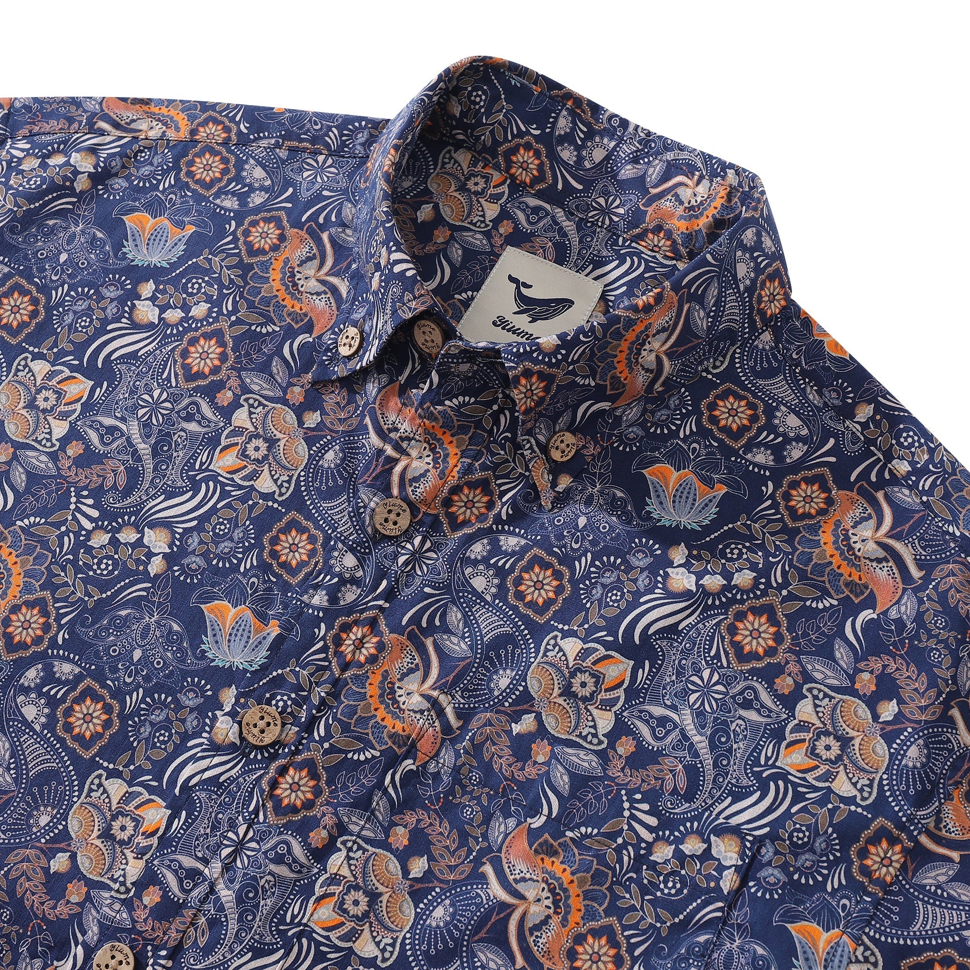 Men's Retro Floral Print Cotton Short Sleeve Hawaiian Shirt