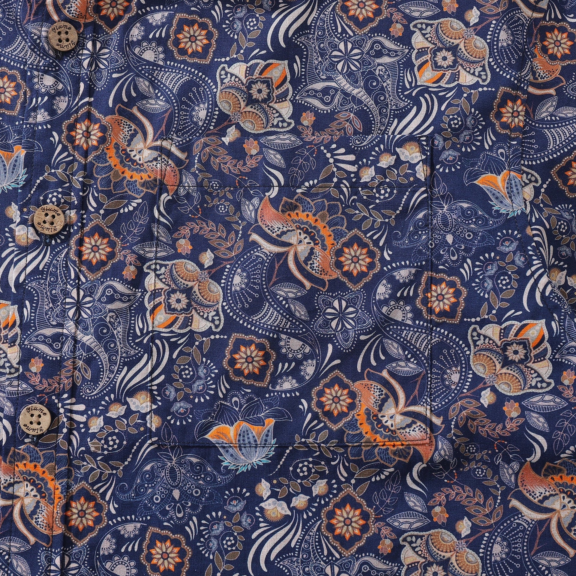 Men's Retro Floral Print Cotton Short Sleeve Hawaiian Shirt
