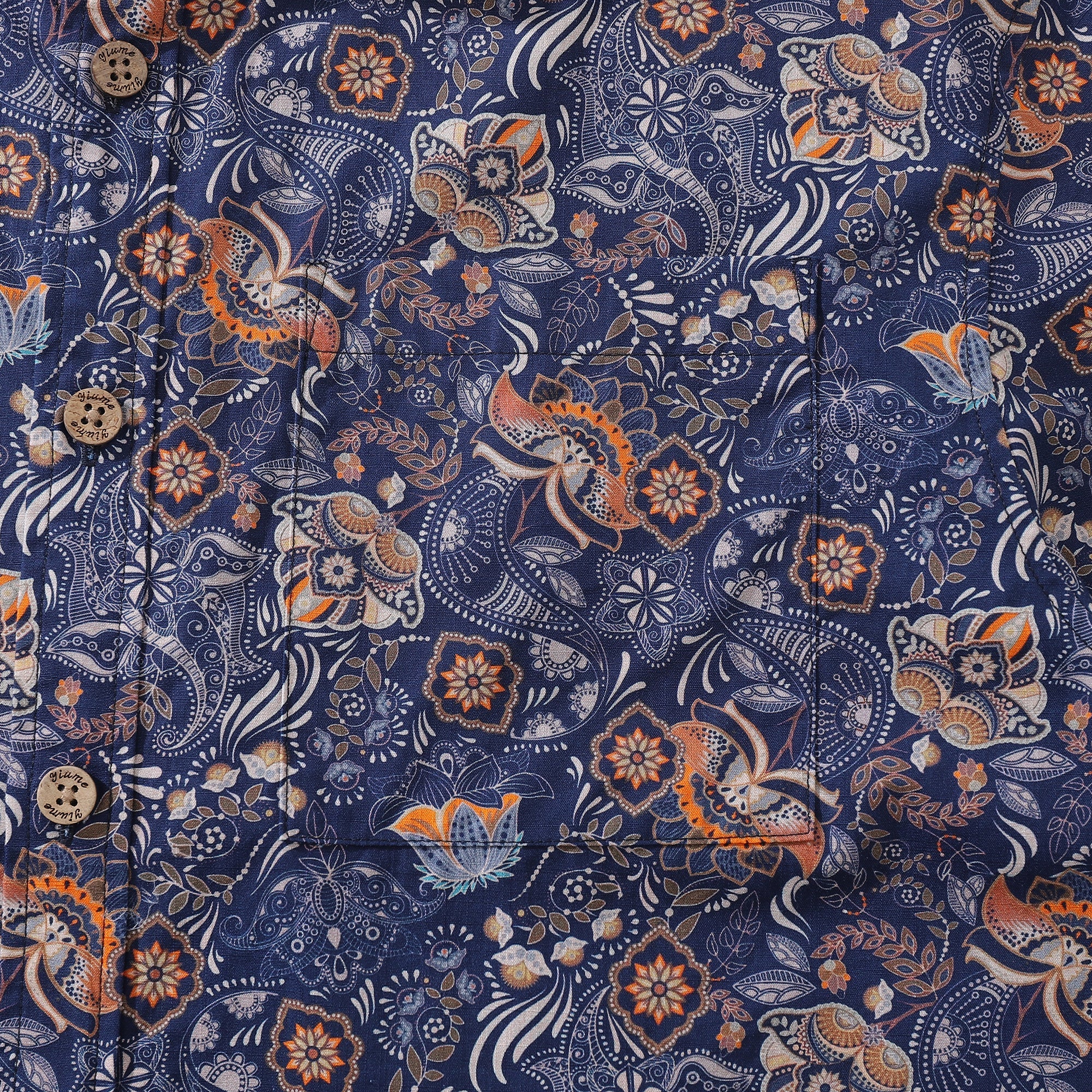 Men's Retro Floral Print Cotton Short Sleeve Hawaiian Shirt