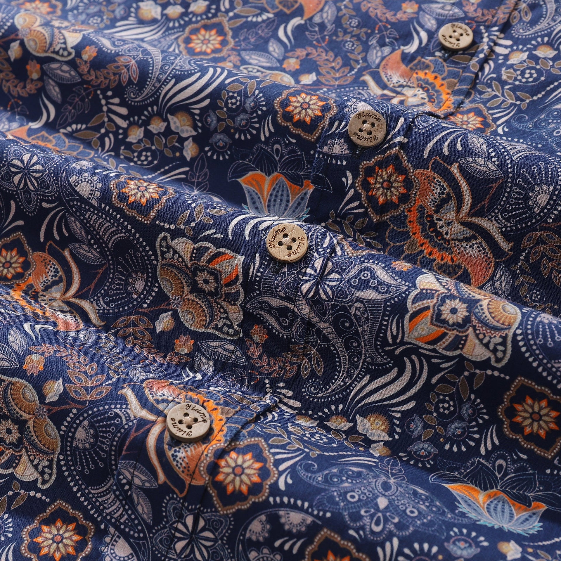 Men's Retro Floral Print Cotton Short Sleeve Hawaiian Shirt