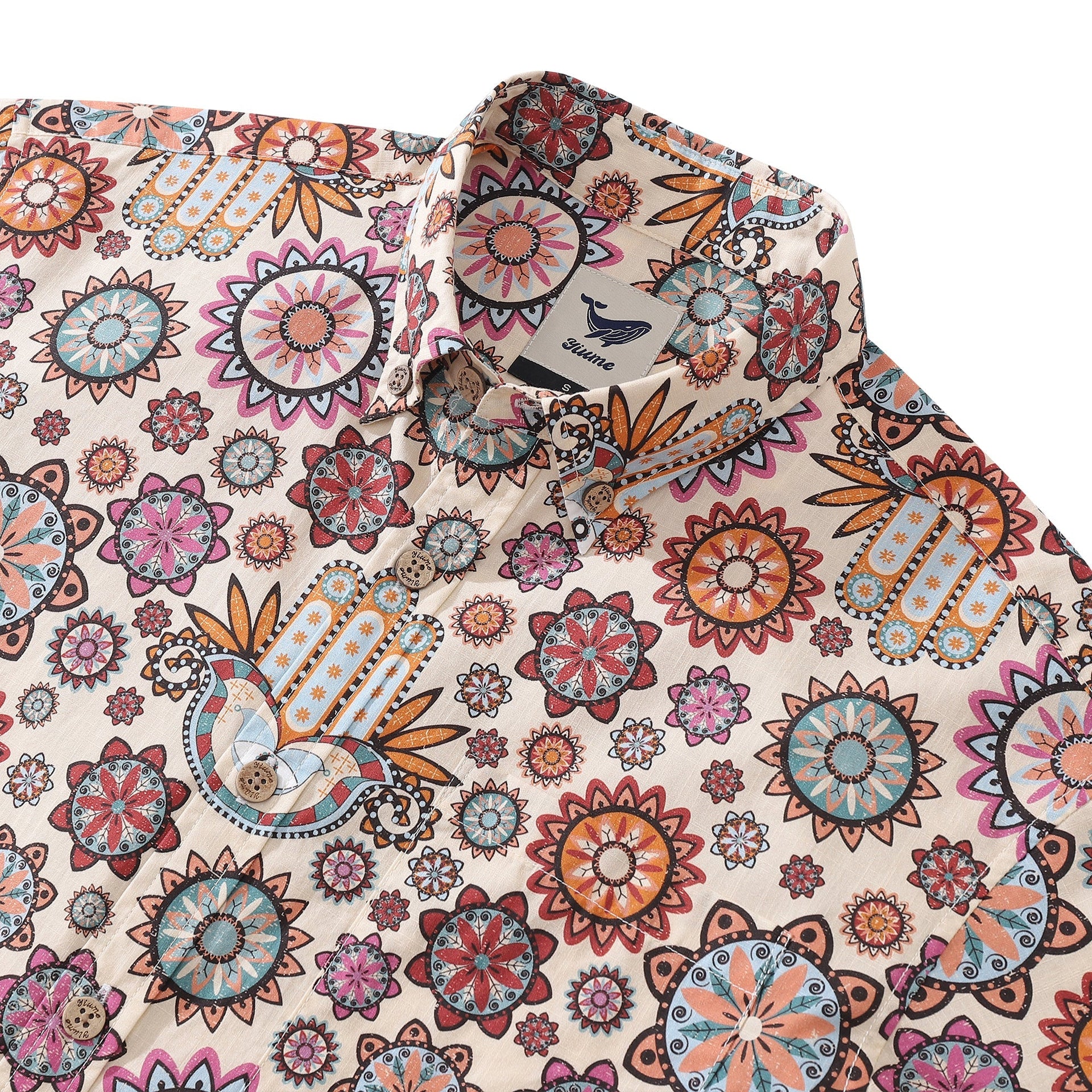 Meditate & Lighten Your Heart Men's Cotton Hawaiian Shirt