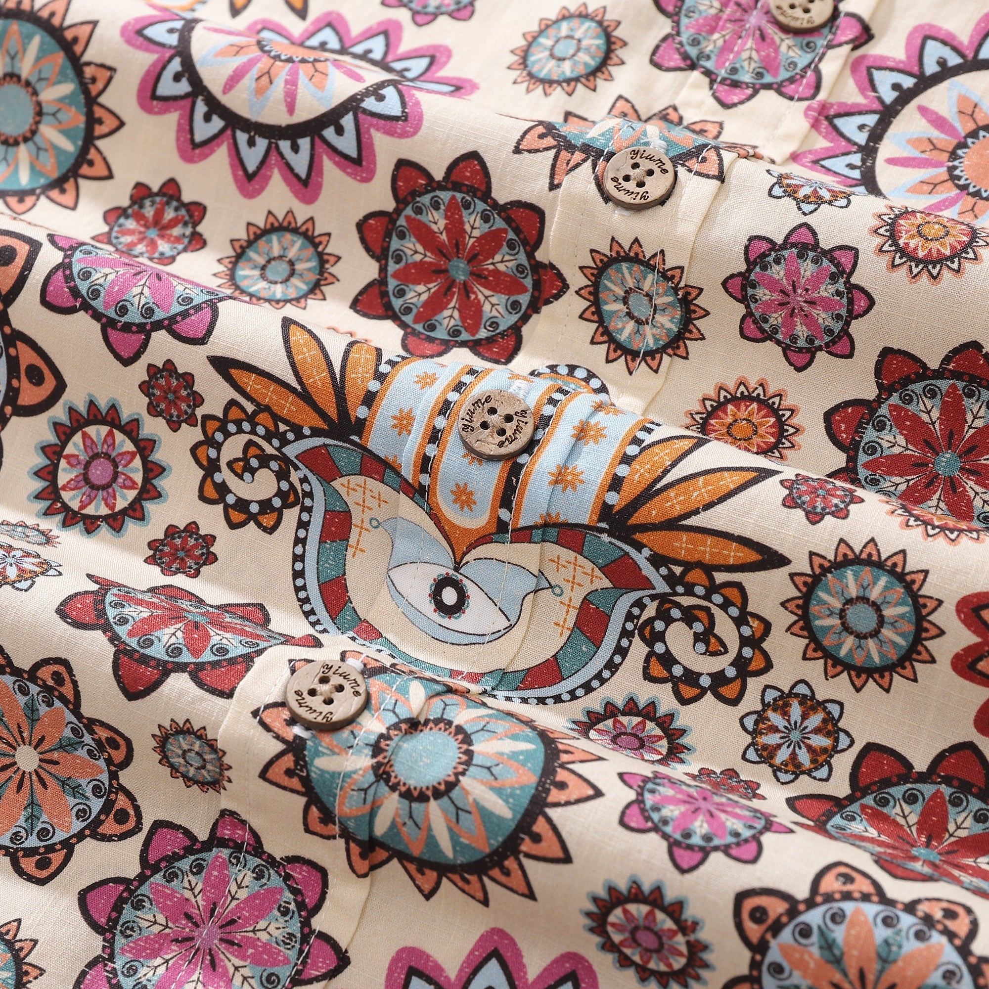Meditate & Lighten Your Heart Men's Cotton Hawaiian Shirt