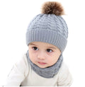 Hand-knitted beanie and neck wrap set