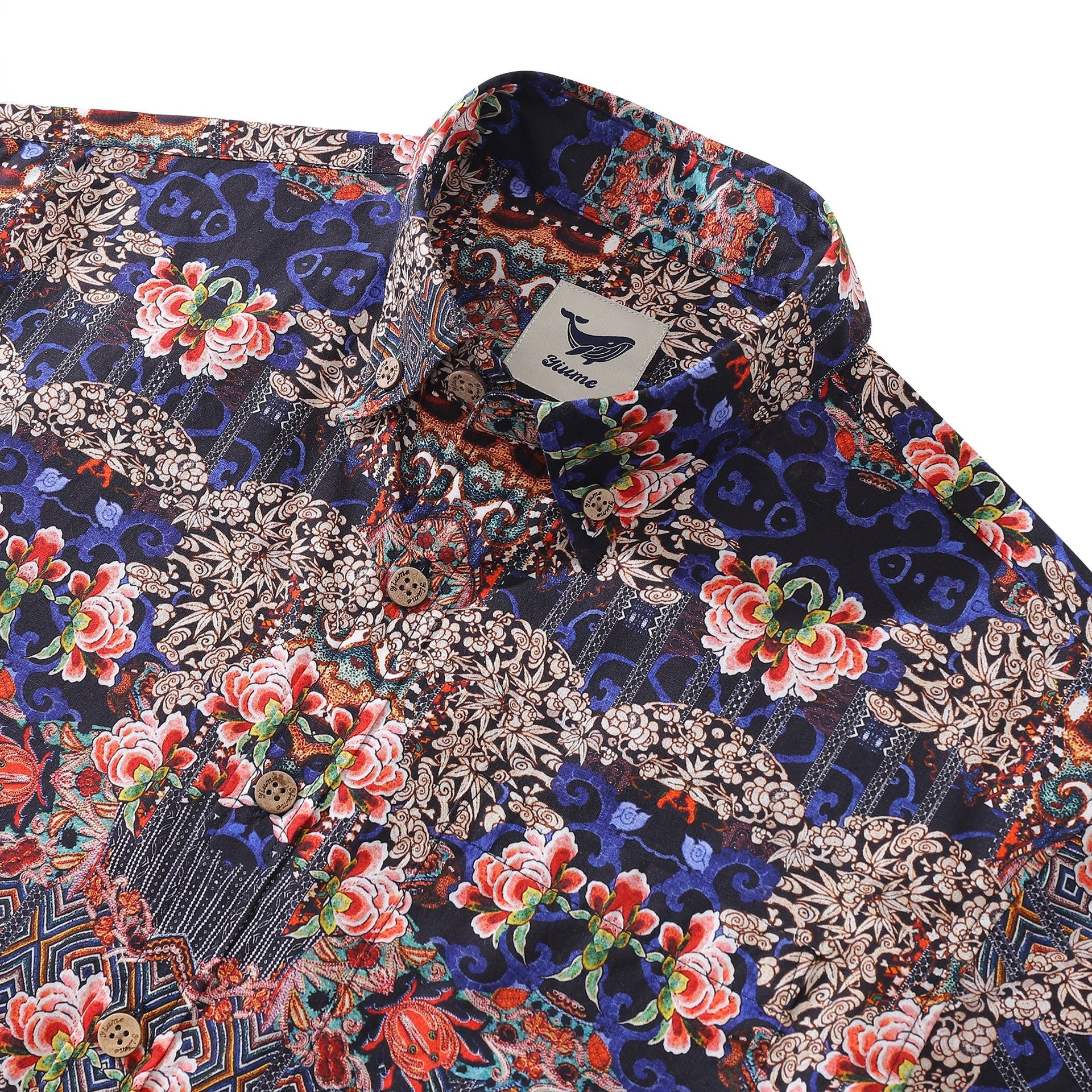 Men's 1940s Vintage Style Floral Cotton Aloha Shirt