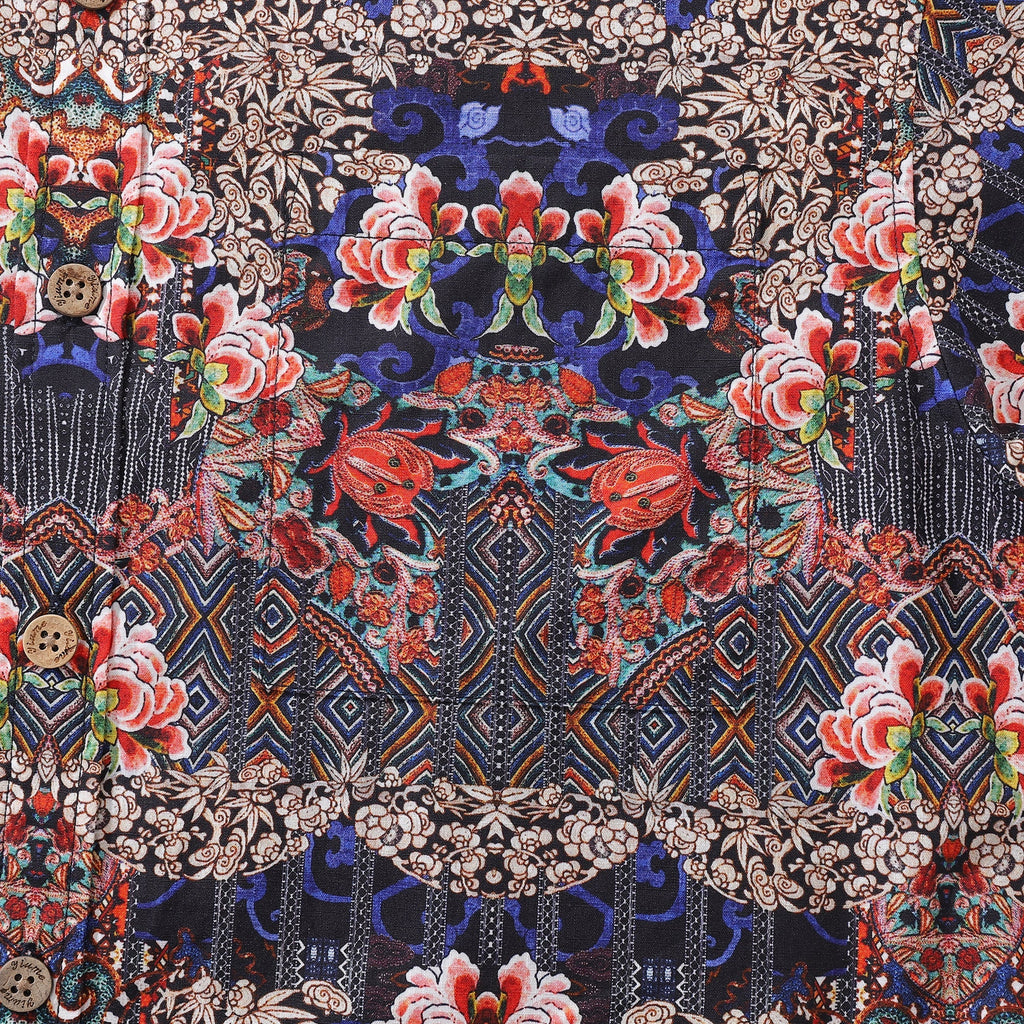 Men's 1940s Vintage Style Floral Cotton Aloha Shirt