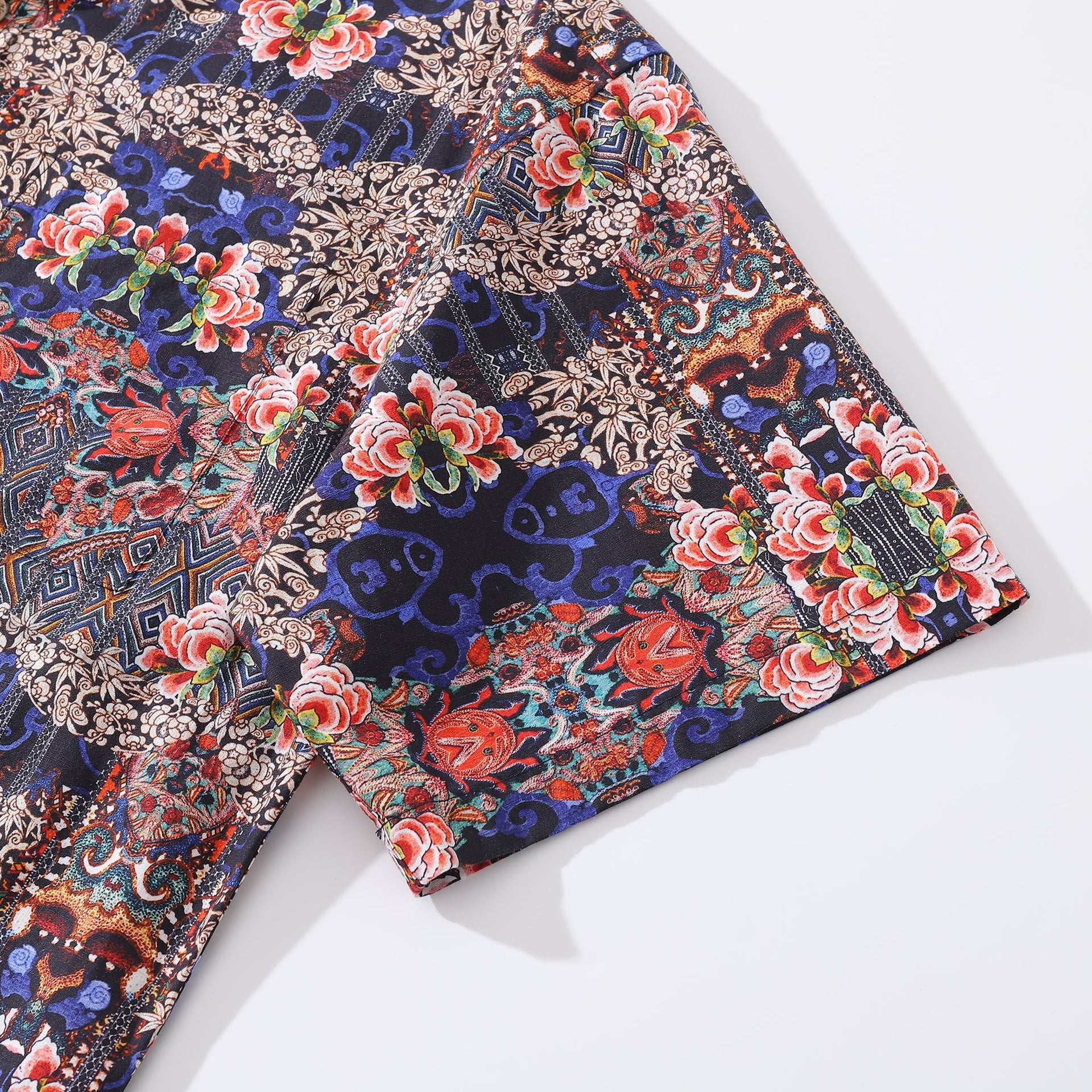 Men's 1940s Vintage Style Floral Cotton Aloha Shirt