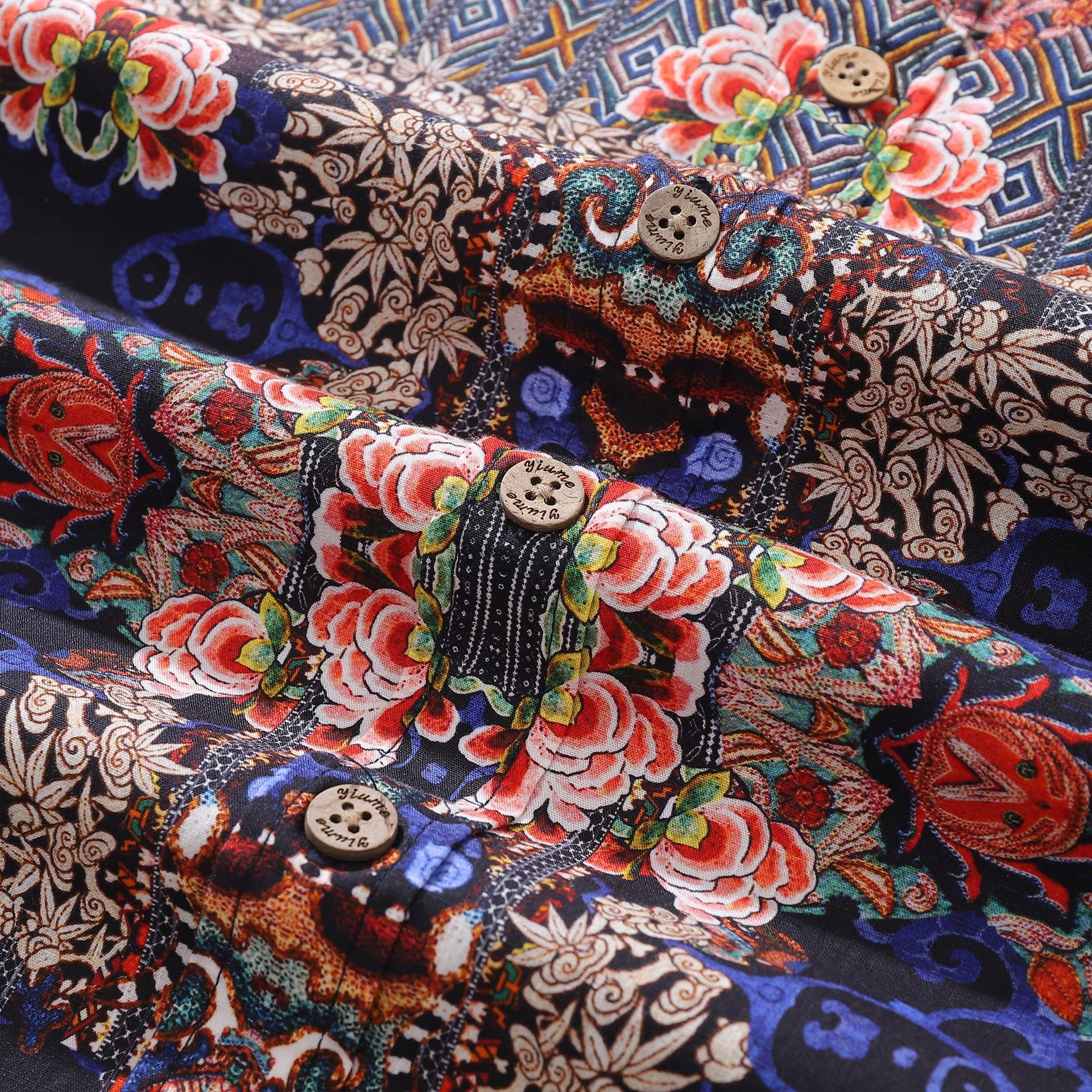 Men's 1940s Vintage Style Floral Cotton Aloha Shirt