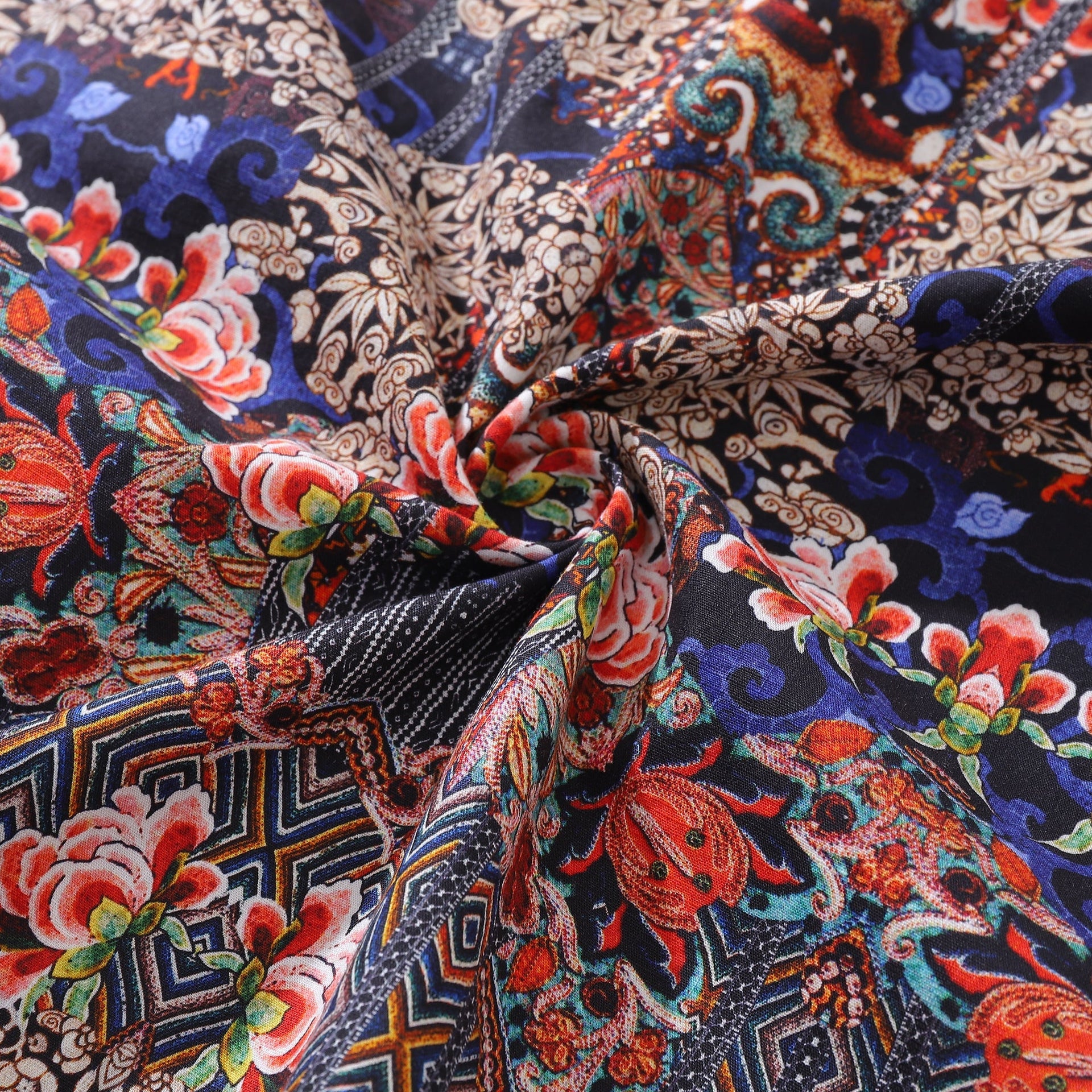 Men's 1940s Vintage Style Floral Cotton Aloha Shirt