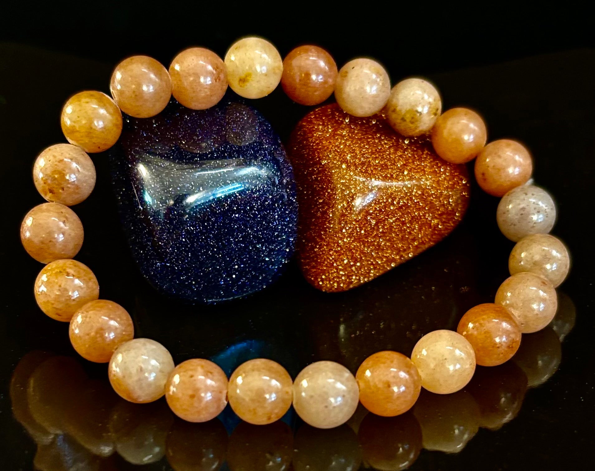 Dark Strawberry Quartz Bracelet – 8mm Beads, Medium Wrists