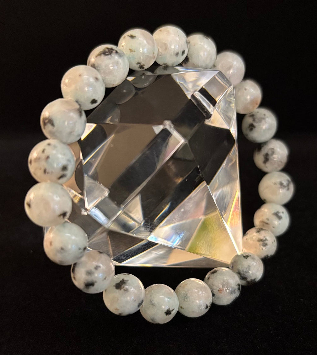 Sesame Kiwi Jasper Bracelet – 8mm Beads, Medium Wrists